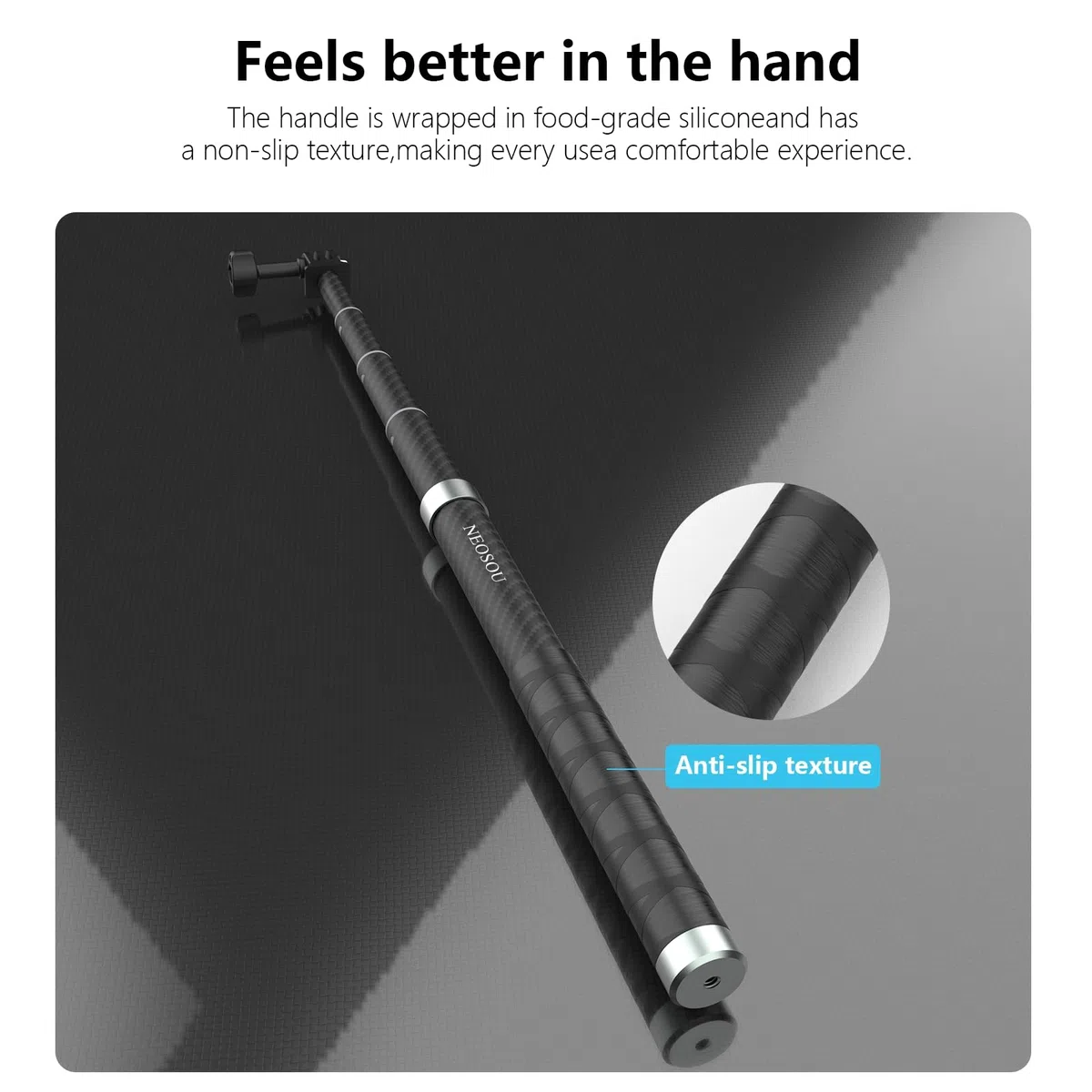 120cm Einbeinstativ Kohlefaser Selfie-Stick Verlängerungsstange für GoPro 13 12 11 10 Insta360 X5 X4 X3 Ace Pro 2 GO 3S Ultra für DJI Action 6 5 Pro 4 3 Osmo 360 Nano Pocket 3 Zubehör