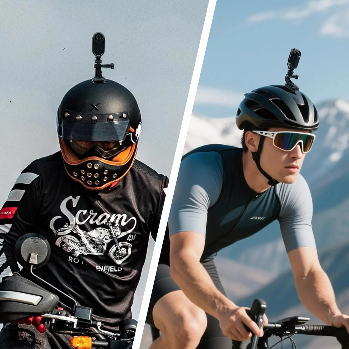 Xilecam Mini Action Cam1080P und 32 GB Speicherkarte Helmkamera Motorrad Bodycam Mini ski Kamera Multifunctional Accessories Body Cam（Schwarz）
