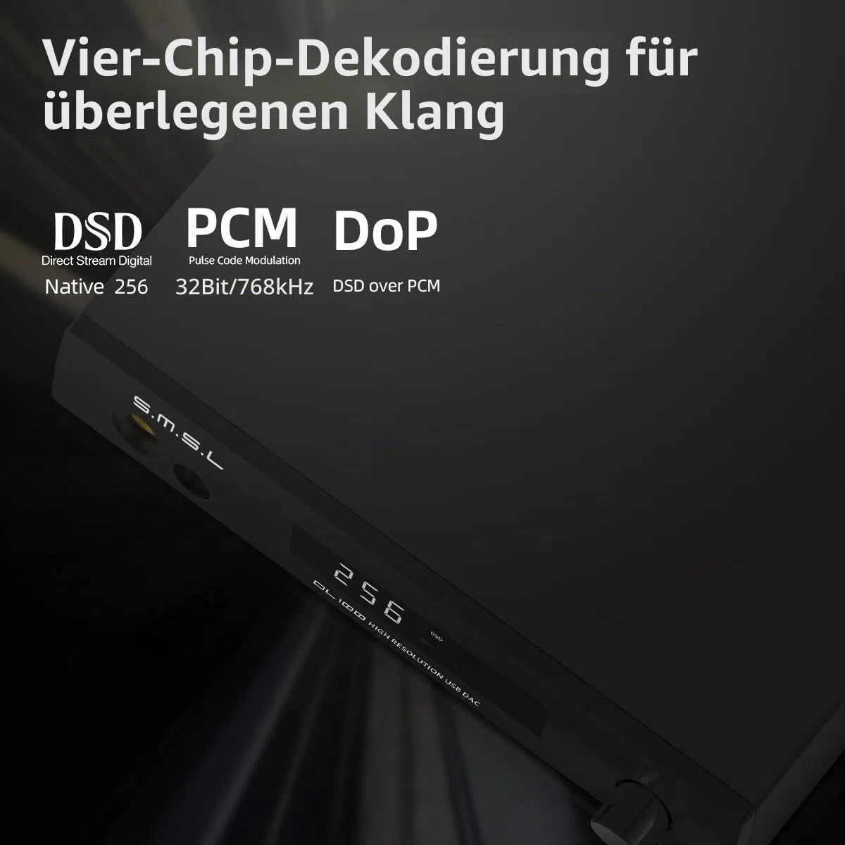 SMSL DL100 Audio-Decoder-Kopfhörer-Verstärker, 4 x CS43131-Chip, HDMI (ARC) kann für TV, Dual-Modus-ISB, 6,35 mm + 4,4 mm Dual-Kopfhörer-Ausgang, XLR-symmetrisch + Cinch-Ausgang, voll funktionsfähige