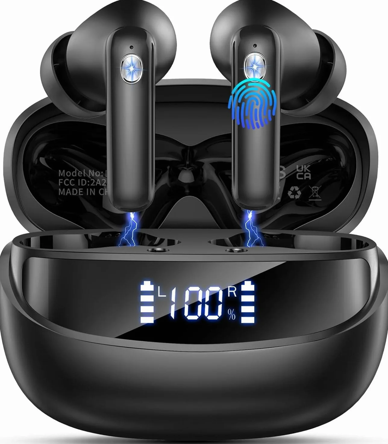 2026 Kopfhörer Kabellos Bluetooth 5.4, Bluetooth Kopfhörer, 4 ENC Noise Cancelling Mics, 50 Std Spielzeit, HiFi Stereo, IP7 Wasserdicht, Ohrhörer mit LED Anzeige, In Ear Kopfhörer Kabellose Kopfhörer