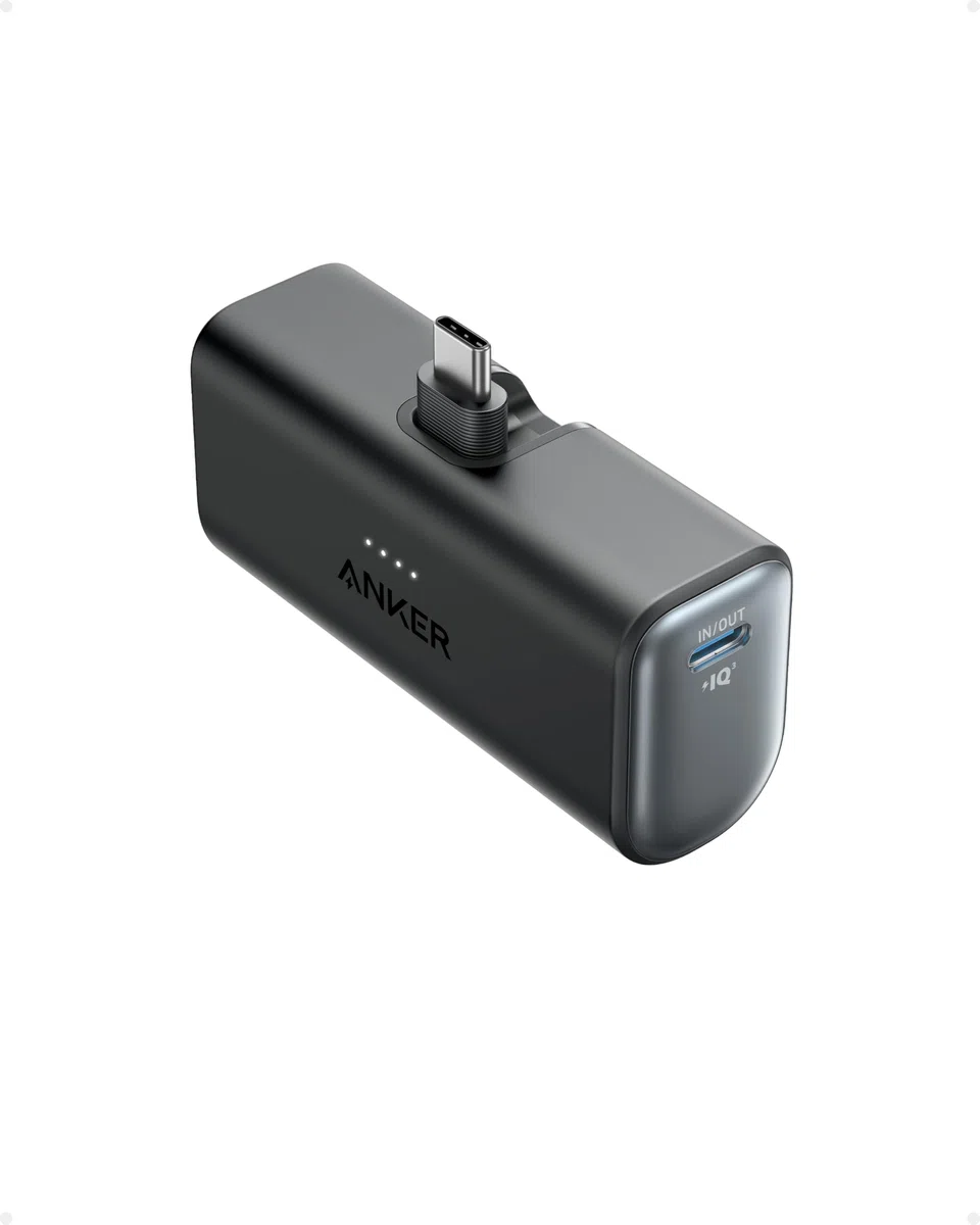 Anker Nano Powerbank, 5000mAh Powerbank 22.5W, Integrierter Faltbarer USB-C Konnektor, Kompatibel mit iPhone 17/16/15, Samsung S22/23 Serie, Note20 Serie, Huawei, iPad Pro/Air, AirPods und mehr