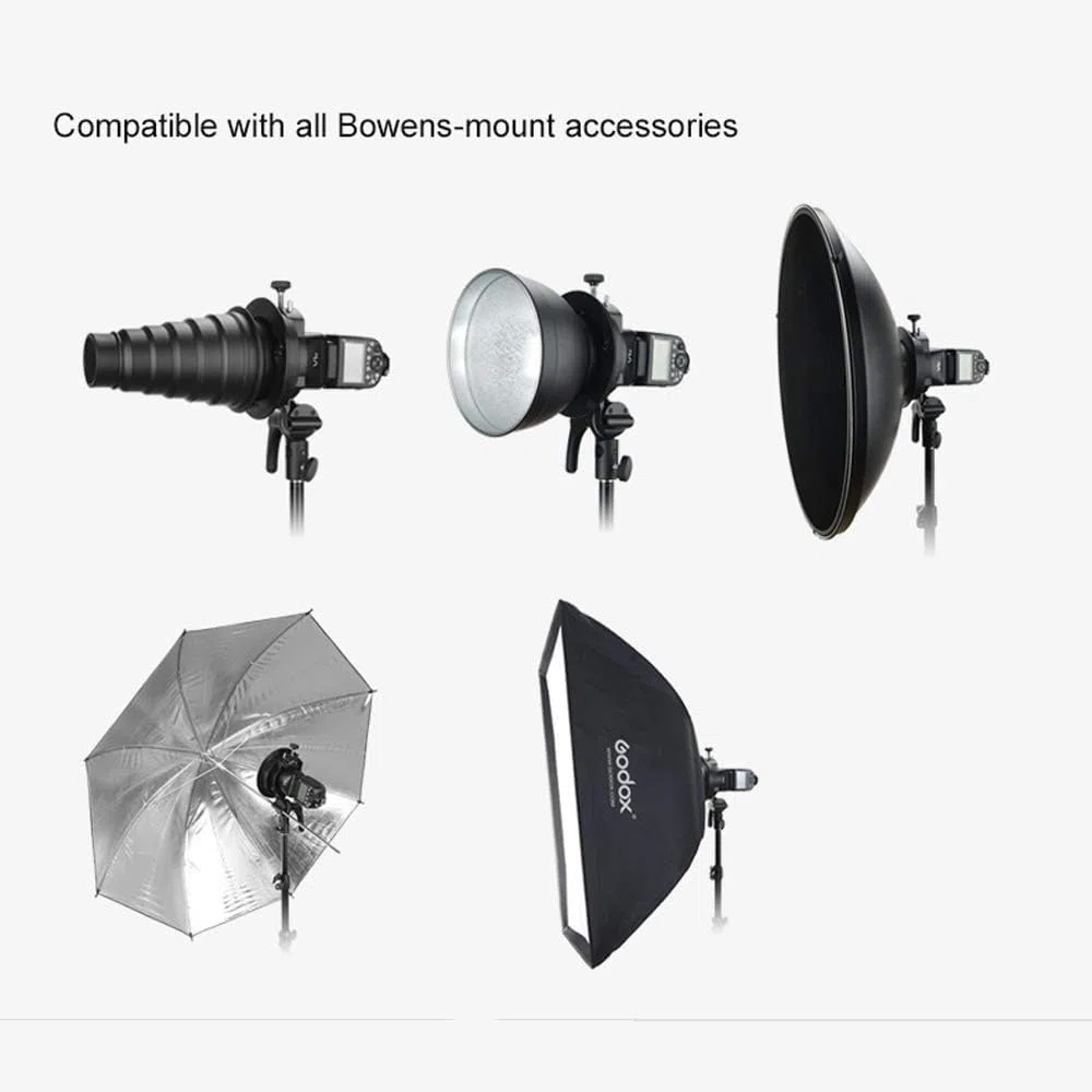 Godox S2 Blitzhalterung Bowens Halterung fürV1,AD200Pro,AD400Pro, AD200,V860II,TT685II,TT350 und Snoot, Softbox, Reflektor, Diffusor
