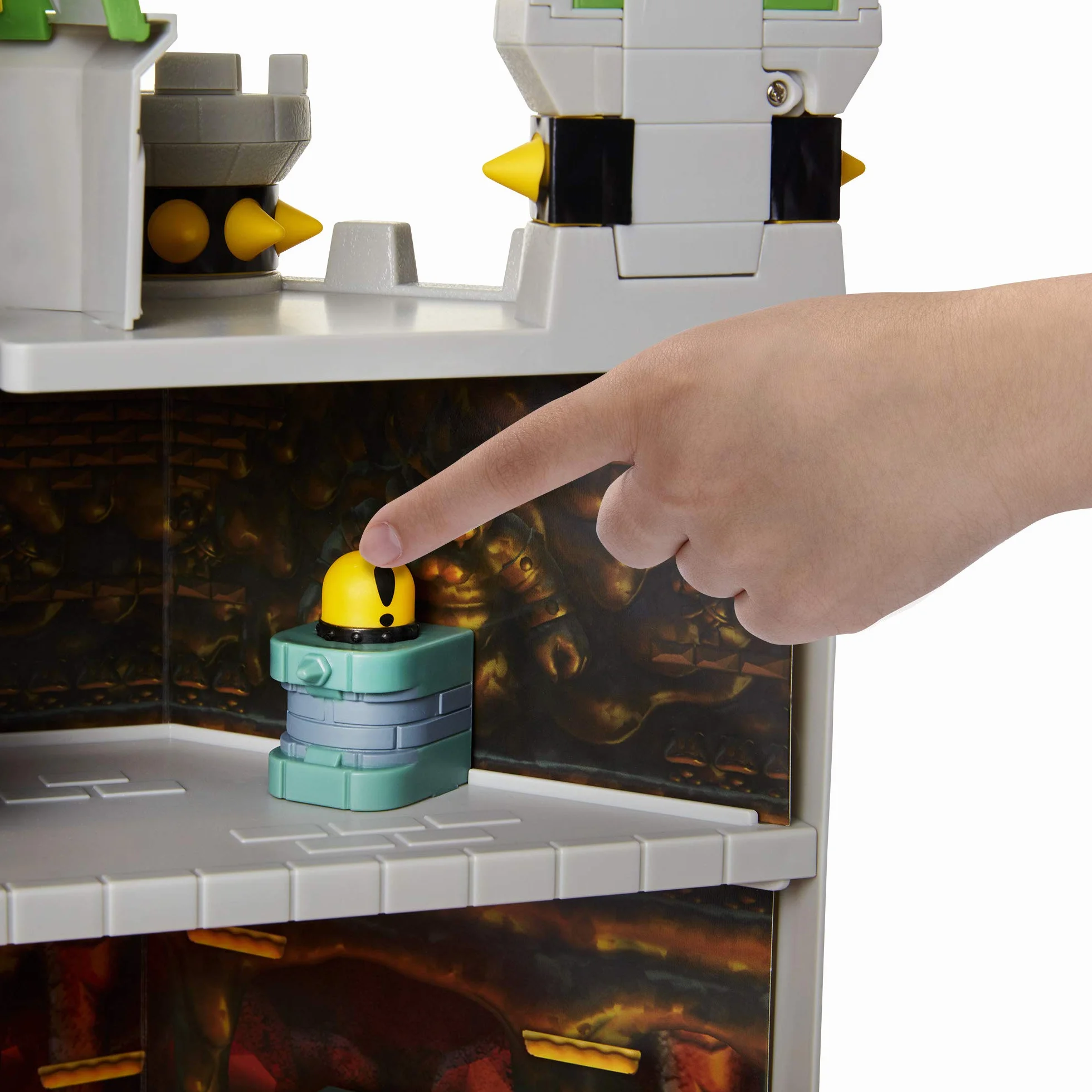 Jakks Pacific Nintendo Super Mario Deluxe Bowser's Castle-Spielset mit 6 cm großer, exklusiver, beweglicher Bowser-Actionfigur, interaktives Spielset mit authentischen In-Game-Sounds
