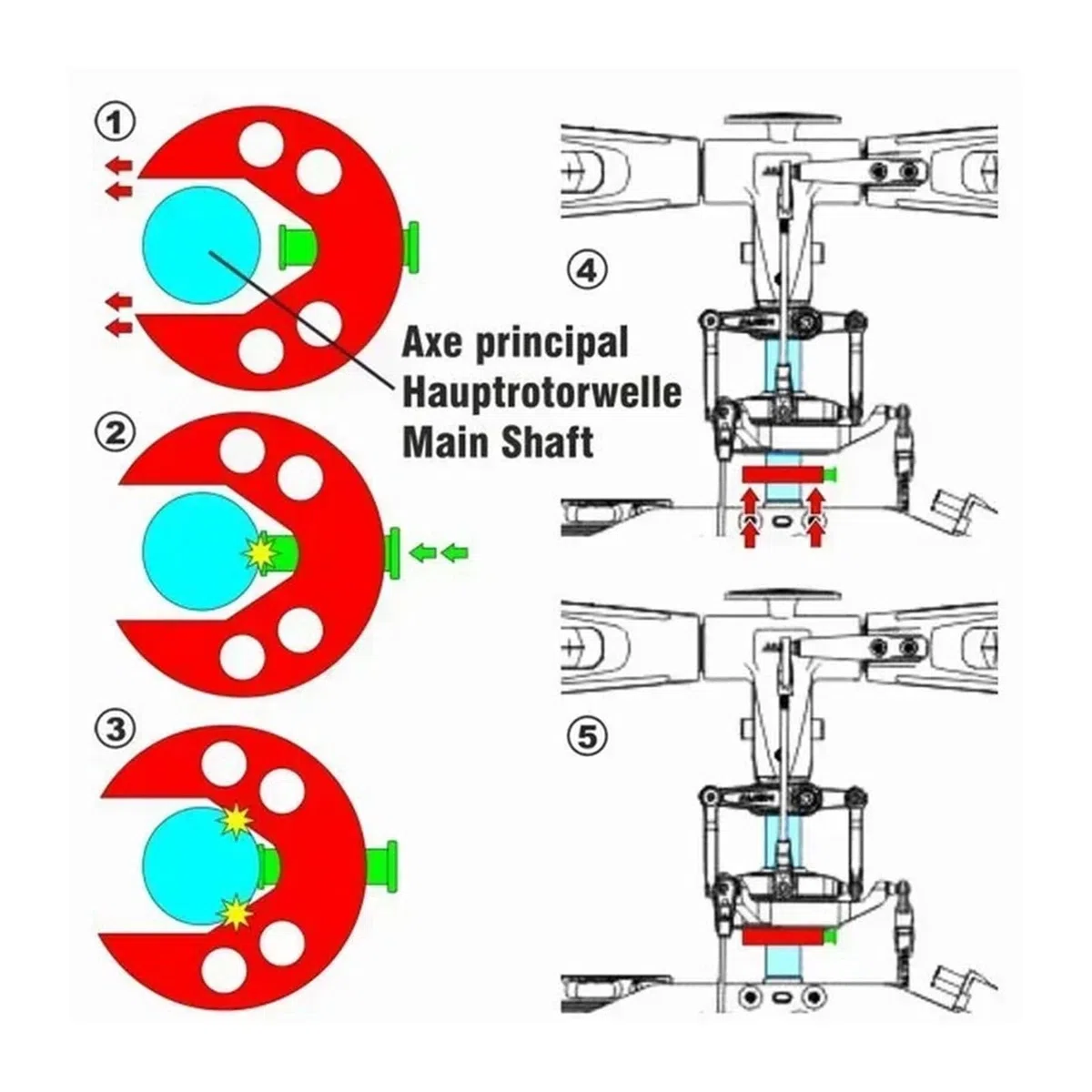 Taumelscheiben-Nivellierer for 450/500/700 RC-Helikopter – Universelles Nivellierwerkzeug for Einstellen der horizontalen Position der Taumelscheibe(500 700 red)