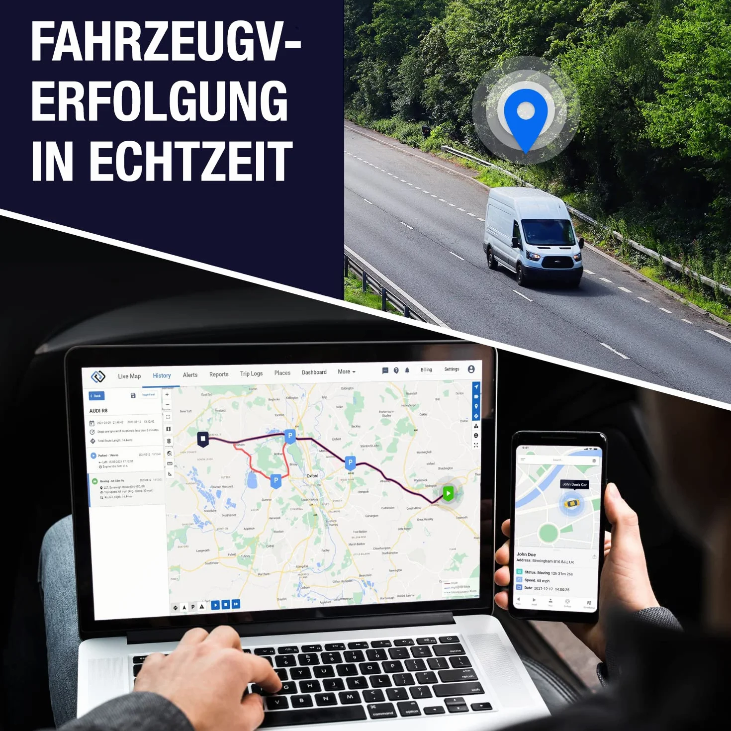 GPSLive DB2-4G GPS Tracker Auto, Motorrad, Wohnmobil, KFZ | Made in EU | Einfache Installation | Livetracking mit App | Keine SIM benötigt | GPS Tracker GPS Sender | Peilsender