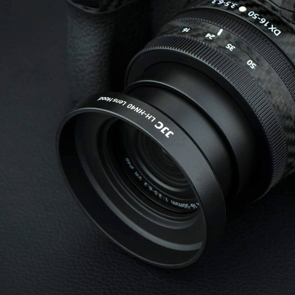 JJC Gegenlichtblende für Nikon Z DX 50–250 mm f/4.5–6.3 VR Objektiv & NIKKOR Z DX 16–50 mm f/3.5–6.3 VR Objektiv an Nikon Z50 Kamera, ersetzt HN-40 und HB-90A Gegenlichtblende, 3 Stück