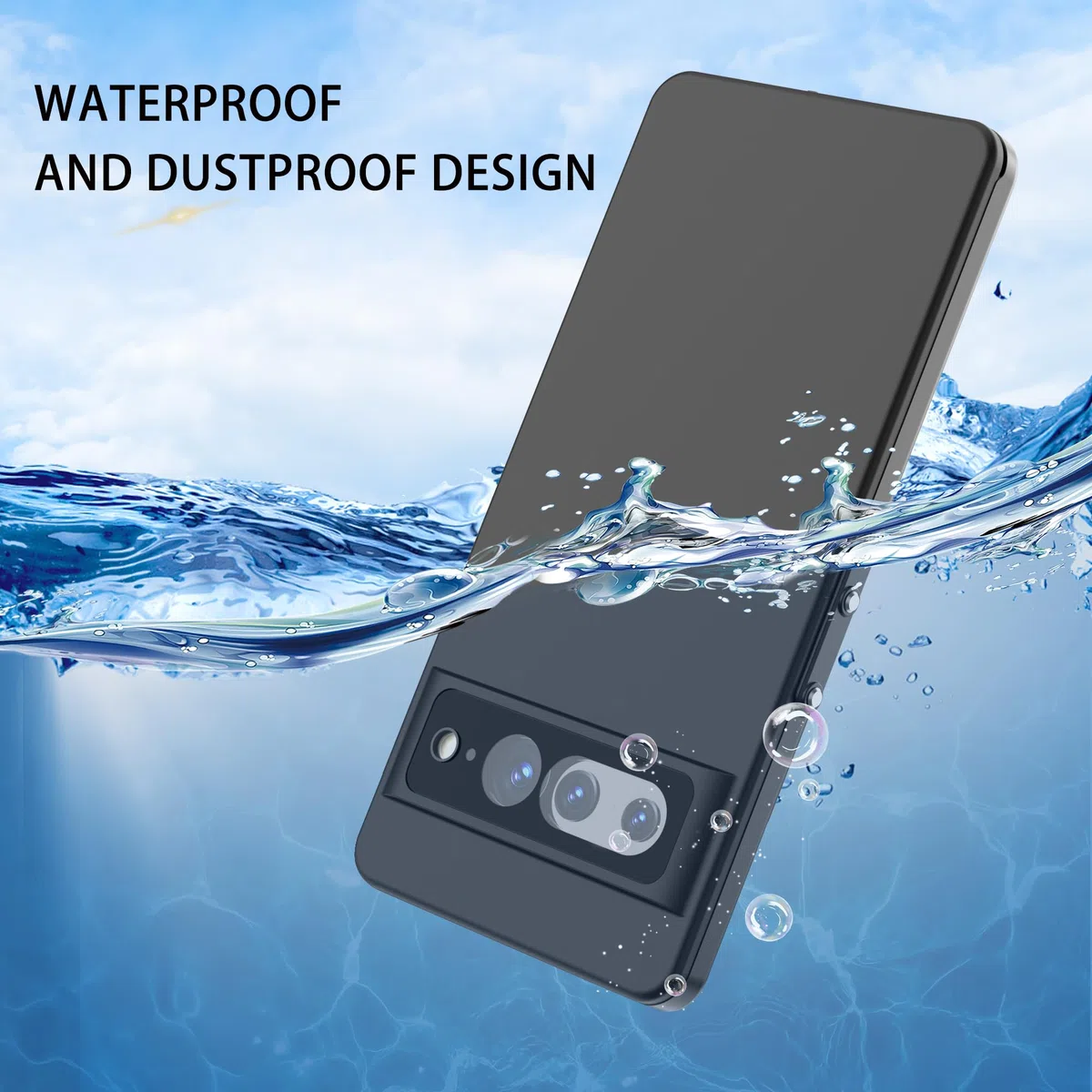 Hülle für Google Pixel 7 Pro Wasserdicht Hülle mit Displayschutz 360 Grad Outdoor Armor Schutzhülle Hardcase IP68 Waterproof Staubdicht Handyhülle Heavy Duty Case Schwarz