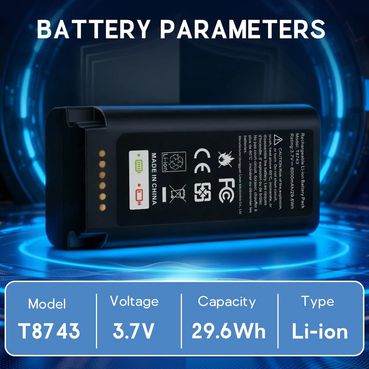 8000mAh Akku, kompatibel mit der Eufy E340 C31 Video-Türklingel; Ersatzakku mit hoher Kapazität für den Eufy E340-Akku, inklusive Typ-C-Ladekabel