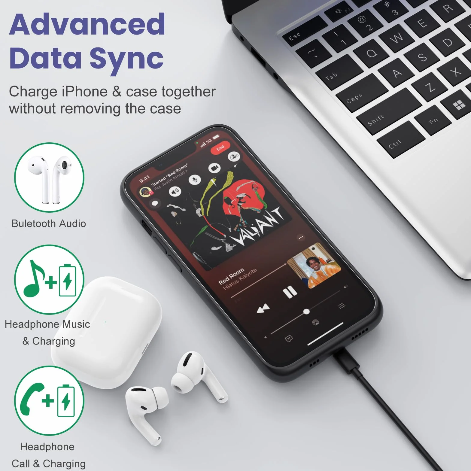 Akkuhülle für iPhone 13/13 Pro/14, 7500mAh Smart Battery Case Zusatzakku Ladehülle, 2023 Neues Tragbare Handyhülle Akku, Abnehmbare Powerbank Hülle Akku Case für iPhone 13/13 Pro/ 14 [6,1''] (Schwarz)