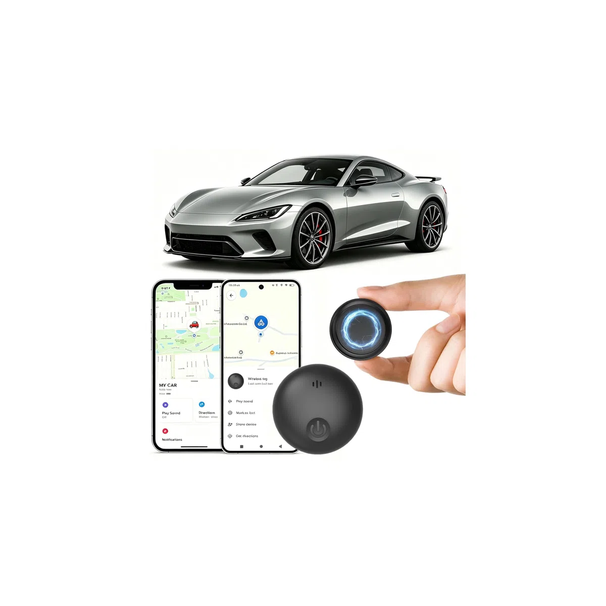 GPS Tracker Auto, Magnetischer GPS Tracker ohne ABO für Android und iOS, 365 Tage Akkulaufzeit, IP67 Wasserdich, Globale Ortung Versteckter Tracker für Autos/Fahrräder/Motorräder, Echtzeit-Ortung