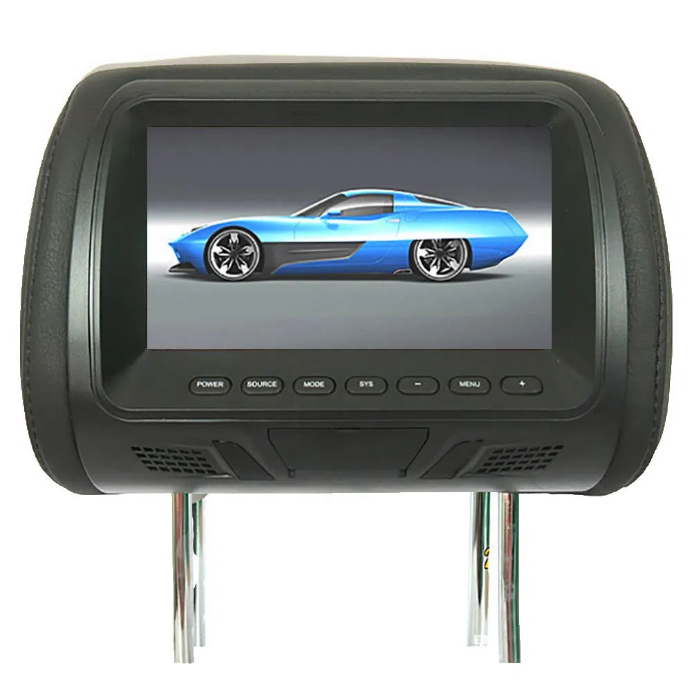 17,8 cm (7 Zoll) LCD-Bildschirm, Auto-Kopfstützen-Monitor mit USB-Anschluss, TF-Kartenschlitz, Multimedia-Unterhaltungs-Display-Bildschirme, unterstützt Foto/HD-Video/Musik/Radio, Schwarz