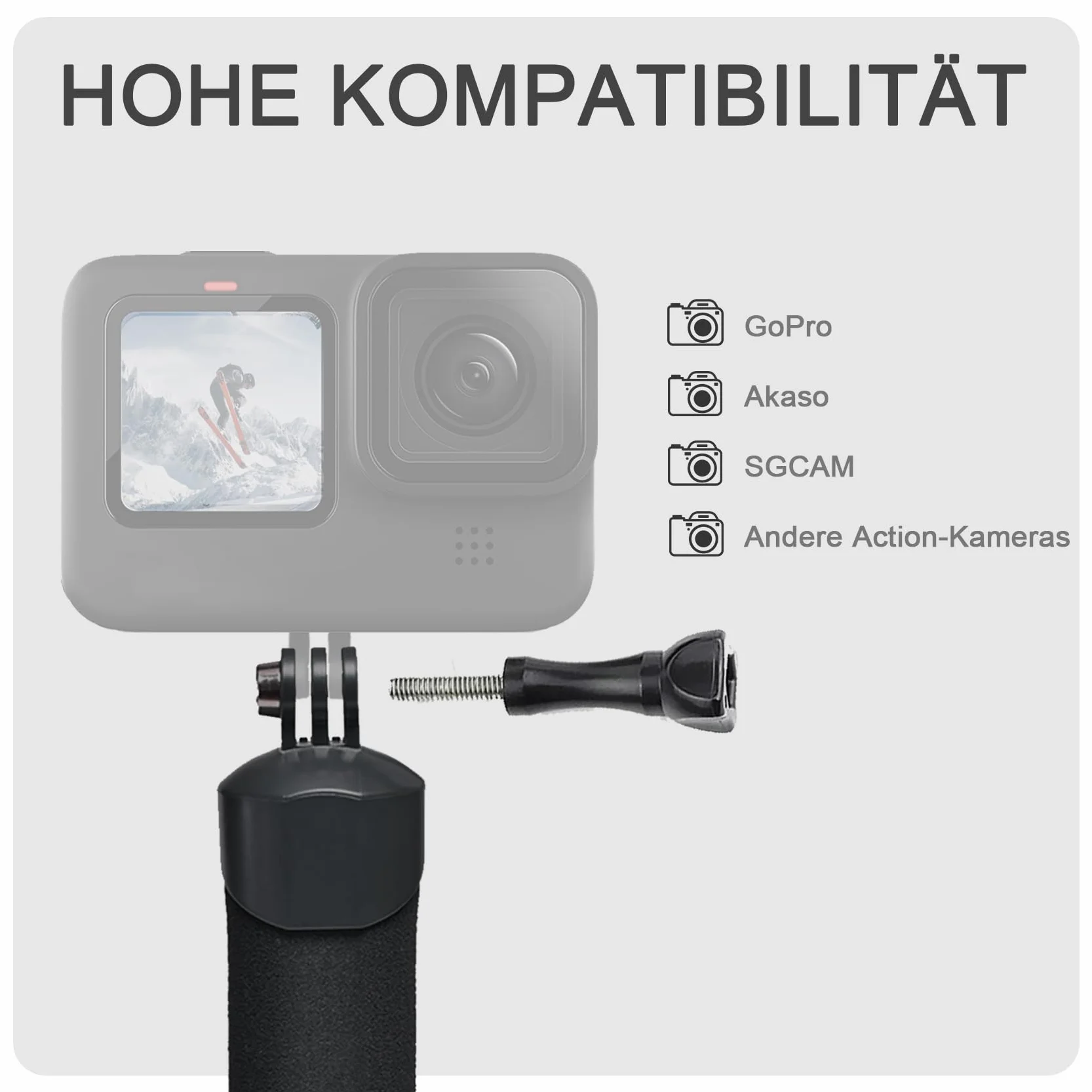 FitStill Wasserdichter Einbeinstativ Schwimmender Handgriff + Sicherheits-Handschlaufe, Seil für Go Pro Hero 13/12/11/10/9/8/7/6/5, DJI Osmo Action 5pro/4/3/2/1,Insta 360 X5/X4/X3/ace pro 2/ace pro