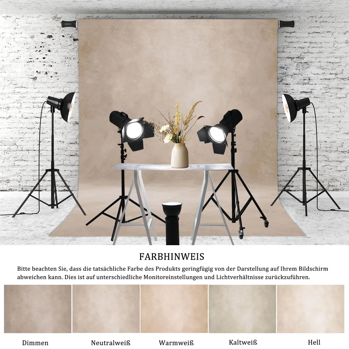 Abstrakter Fotohintergrund Stoff 243x300 cm Groß und Dick Polyester Hintergrund für Fotostudio Portrait Produktfotografie Beige