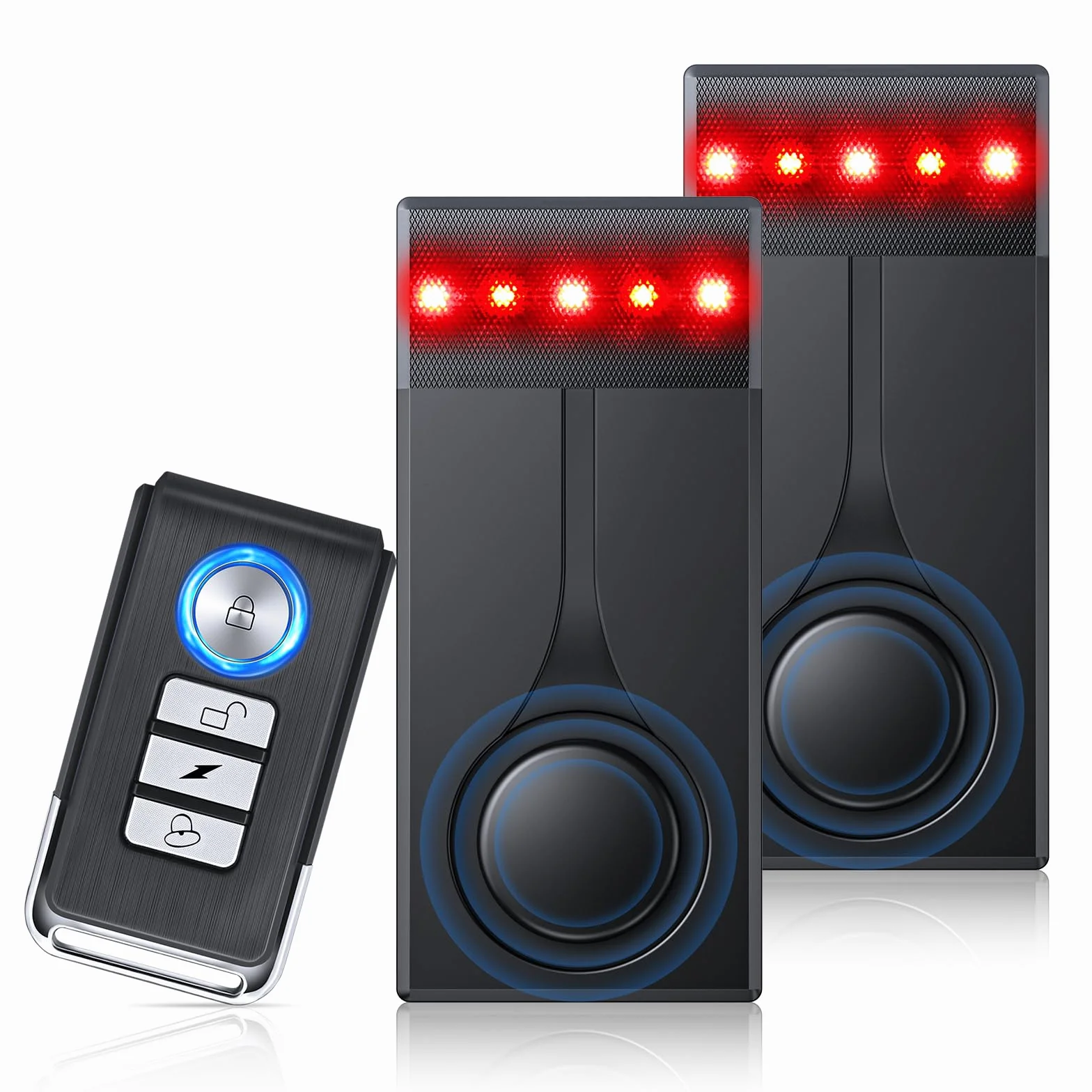 108 dB Autoalarmanlage, Auto-Diebstahlschutz mit Vibrationssensor, kabelloses Fernbedienungs-Diebstahlschutzgerät mit magnetischer Befestigung für Wohnmobile, SUVs und Lkws