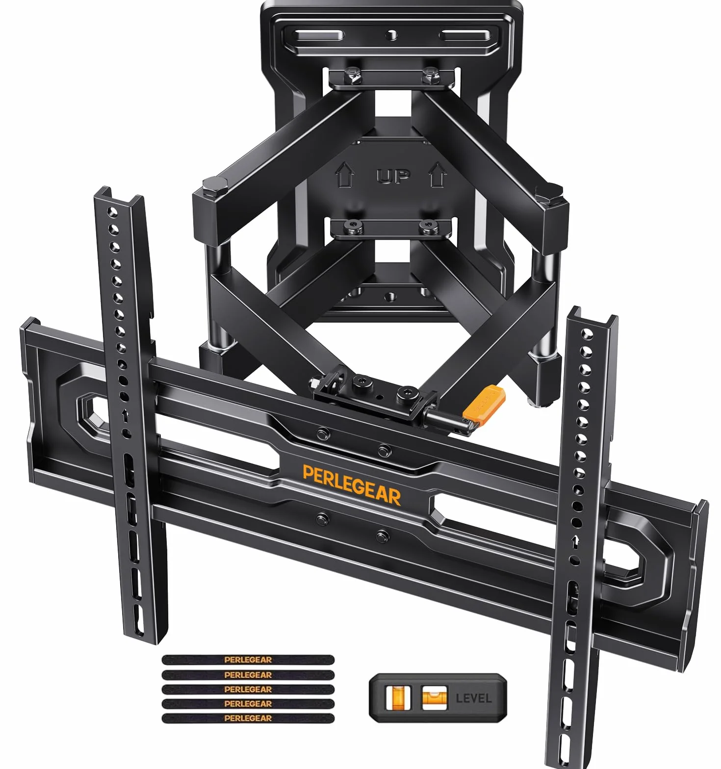 Perlegear TV Wandhalterung für 23-70 Zoll TVs bis 50 kg, Höhenverstellbare Wandhalterung Fernseher mit Schnelle Neigungsverstellung, Fernseher Halterung 55 Zoll Schwenkbar, Max VESA 400x400 mm