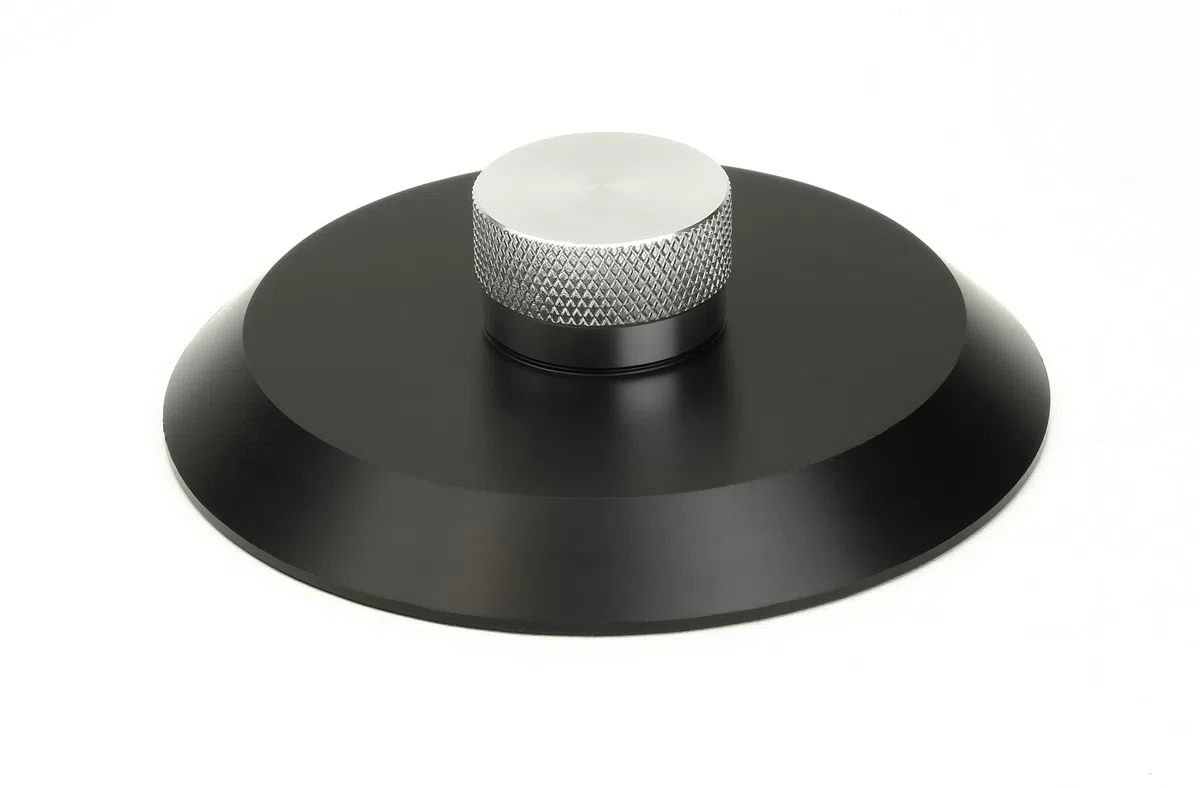 Dynavox Schallplattenklemme VC80, Klemme zum Fixieren der Schallplatte für Vinyl-Plattenspieler, aus Aluminium, schwarz