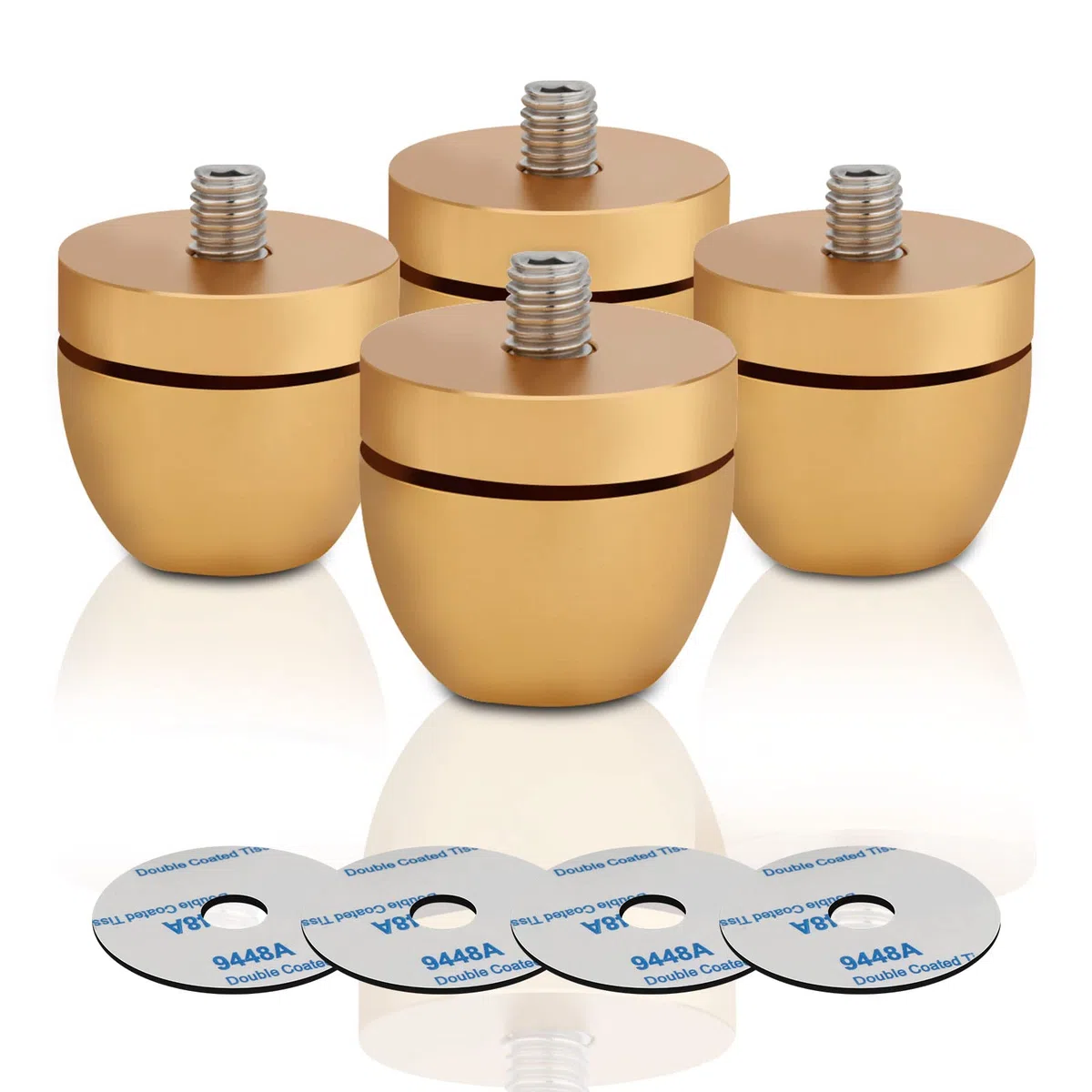 Lautsprecher Isolationsfüße Aluminium 33mm*30mm High-End HiFi Lautsprecher Pads Isolationsfüße Subwoofer füße Audio Verstärkerfüße für Audio,Lautsprecher,Subwoofer,Heimkino(4 Stück,Gold)