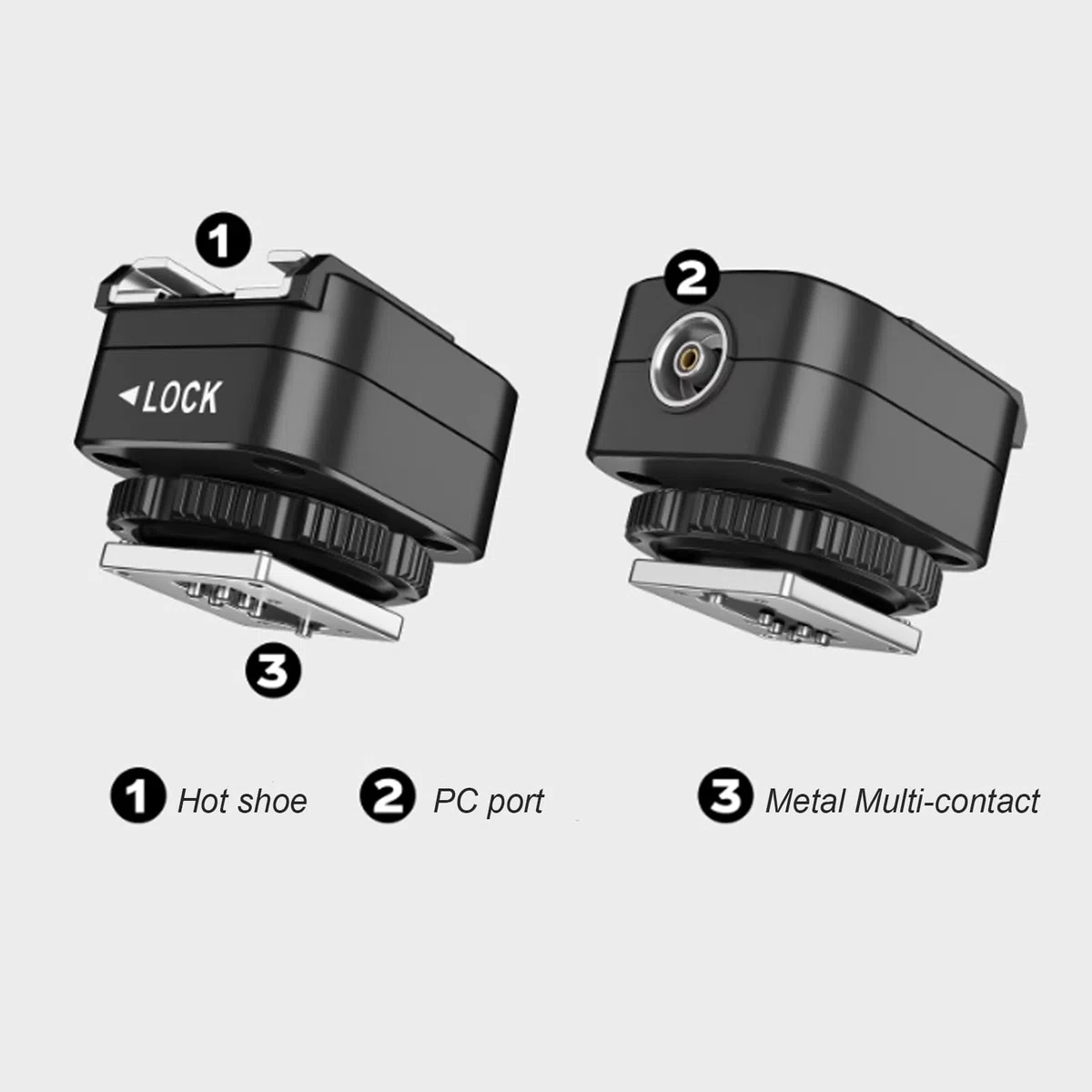 TF-321 Blitzschuh-Adapter, mit PC-Synchronisationsanschluss, Blitzschuh-auf-PC-Adapter für Blitzgeräte der E-TTL-Serie