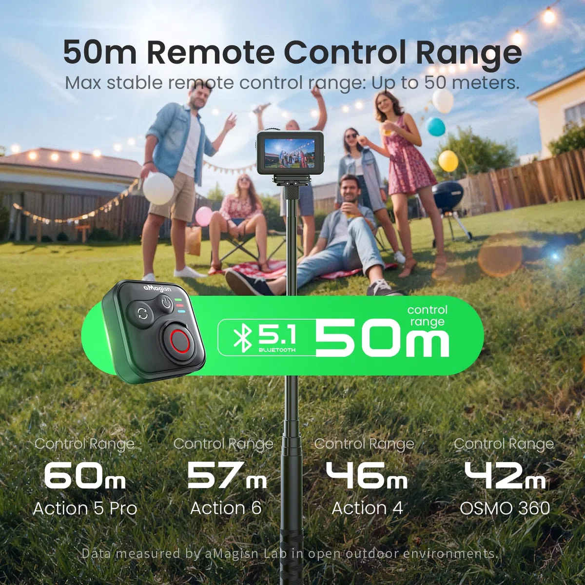 Treeboy Bluetooth Remote Control for DJI OSMO 360/Action 6/5 Pro/4 Cameras and iOS Android Phones