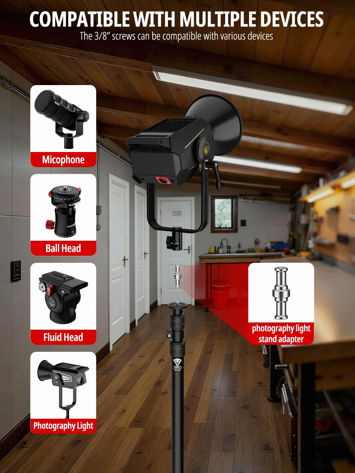 IFOOTAGE Cobra 2 RB-A400 Professionelles Kamera-Aluminium-Einbeinstativ,Studio-Einbeinstativ,gewichteter Basis und Einstellbarer Höhe, Bodenständer,Light Stand,Sockeldurchmesser:2Pcs/ 40cm