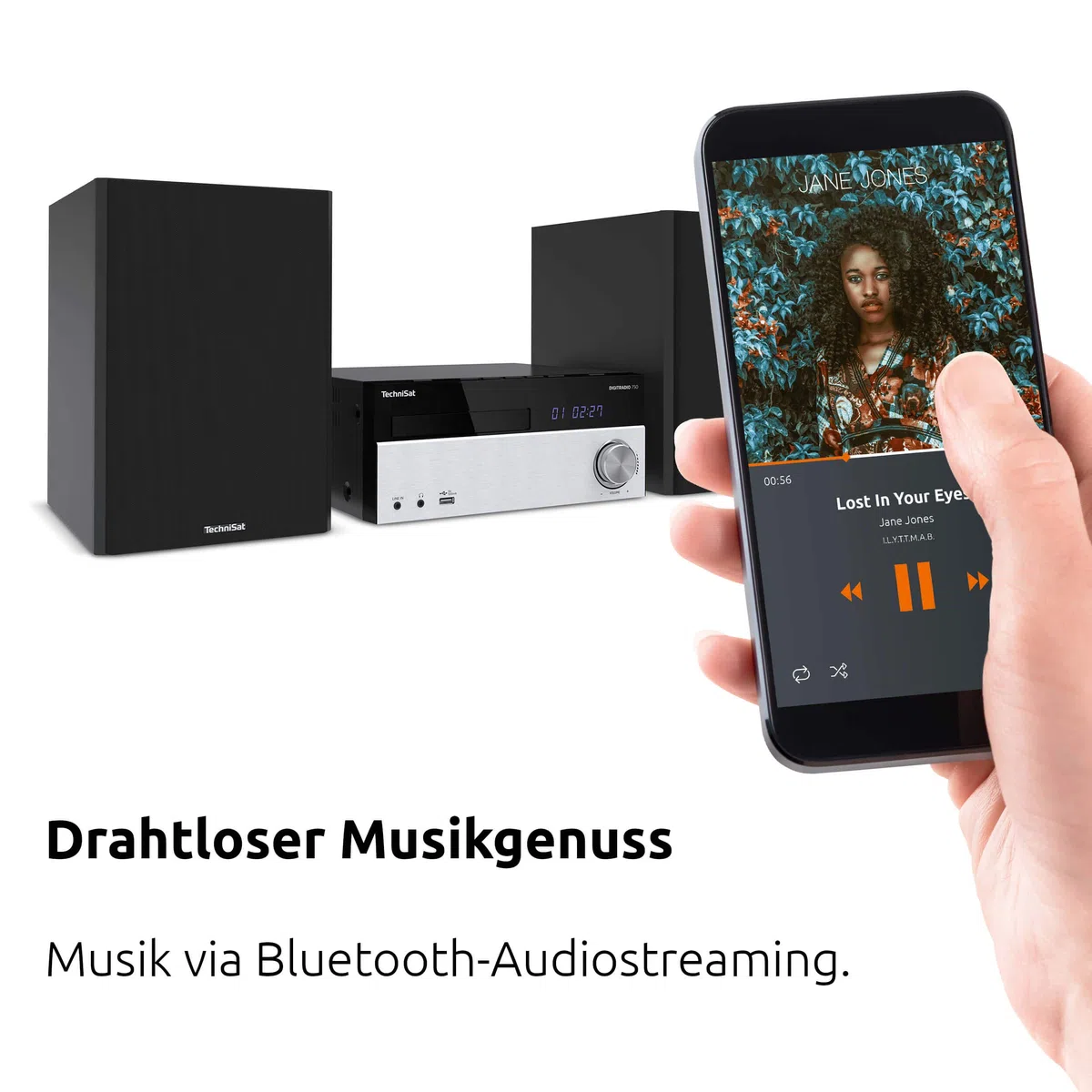 TechniSat DIGITRADIO 750 - Micro Audio System Kompaktanlage (DAB+, PLL UKW Radio, CD-Player, Bluetooth, AUX, Kopfhöreranschluss, 100 Watt RMS)