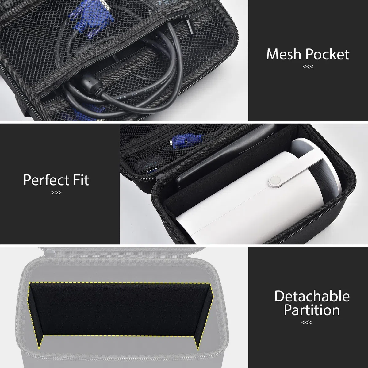Mini Beamer Tasche Kompatibel mit LQWELL/für Magcubic/für YEEFON/für ELEPHAS/für Alwtniet Beamer 4k, Mini Projektor Aufbewahrungsbox Tragetasche für Zubehör -Nur Box