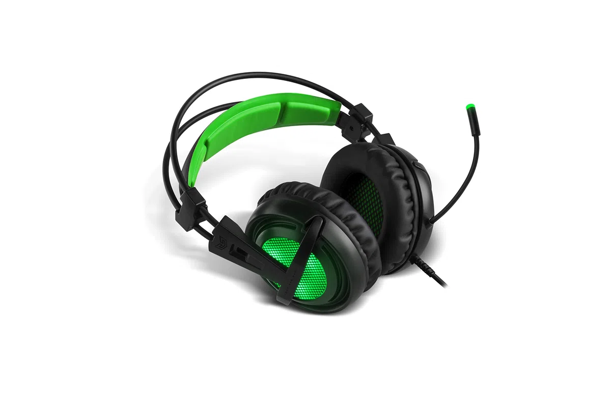 BG Xonar-X6 Binaural Headset, Schwarz, Grün, Kopfhörer – Kopfhörer (Spielkonsole/PC/Spiele, Binaural, Kopfband, Schwarz, Grün, Kunstleder)