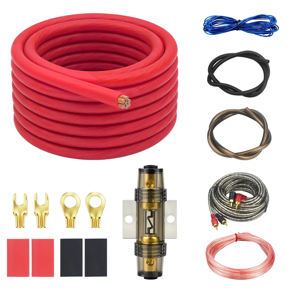 Subwoofer Kabel Set, 4GA 5M Verstärker Kabel Set, Car Audio Wire, Endstufen Anschluss, Auto Subwoofer Kabel
