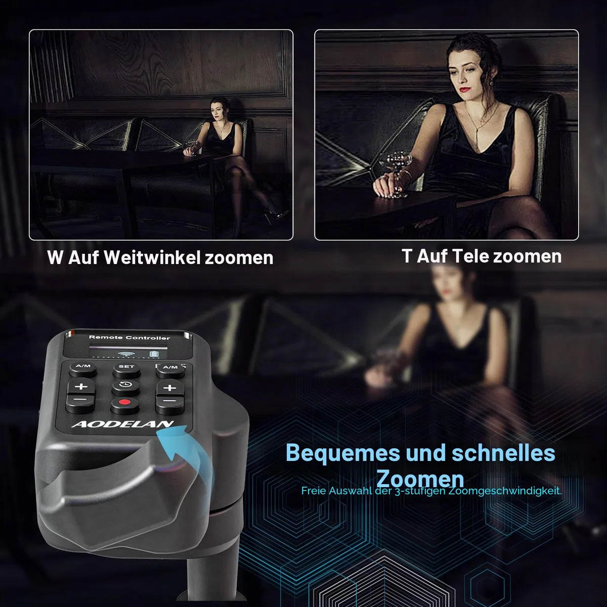 AODELAN Lanc Camcorder Wireless Zoom Controller für Sony und Canon Videoaufnahmen Fernbedienung mit 2,5 mm Klinkenkabel, Fokus, Iris für Canon Vixia HF G40, G50, G70, G60, XA11, XA50