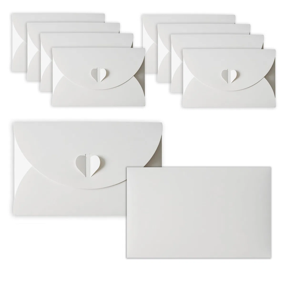 Fotomappe für 20 Fotos 15x23 cm – 10er Pack – Elegante Fotohülle mit Herzverschluss für Fotografen
