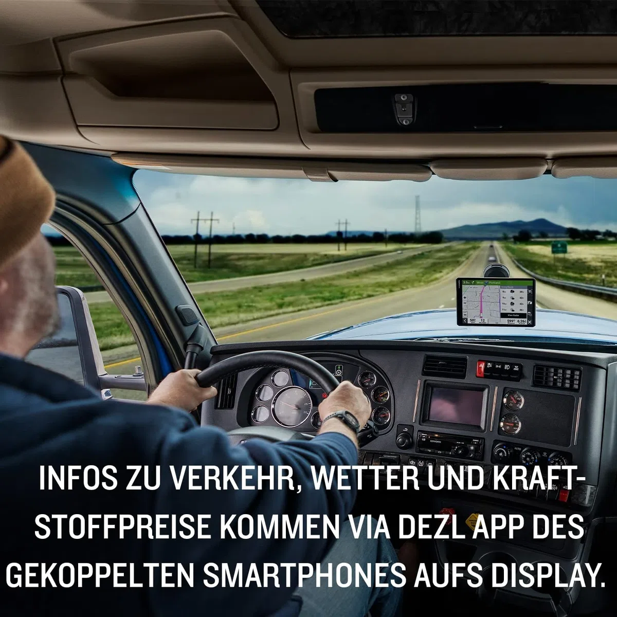 Garmin dēzl LGV 710 MT-D EU – LKW-Navigationsgerät mit Farbdisplay, vorinstallierten EU Karten (46 Länder), fahrzeugspezifischem Routing, Echtzeitdienste & Zielorte mit Satellitenbildern