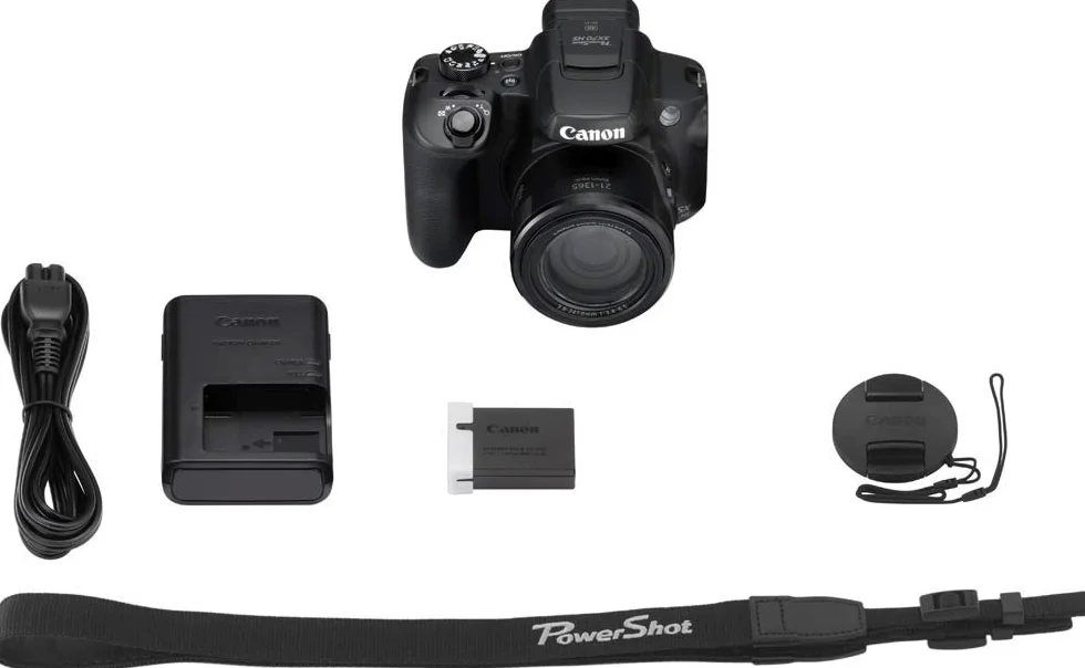 Canon PowerShot Kamera SX70 HS (20,3 MP, 65 fach optischer Zoom, dreh- und schwenkbarer 7,5cm LCD, RAW Format, WLAN und Bluetooth Unterstützung, 4K Video, 10 B/s, 1/2,3-Zoll-Typ CMOS Sensor),schwarz
