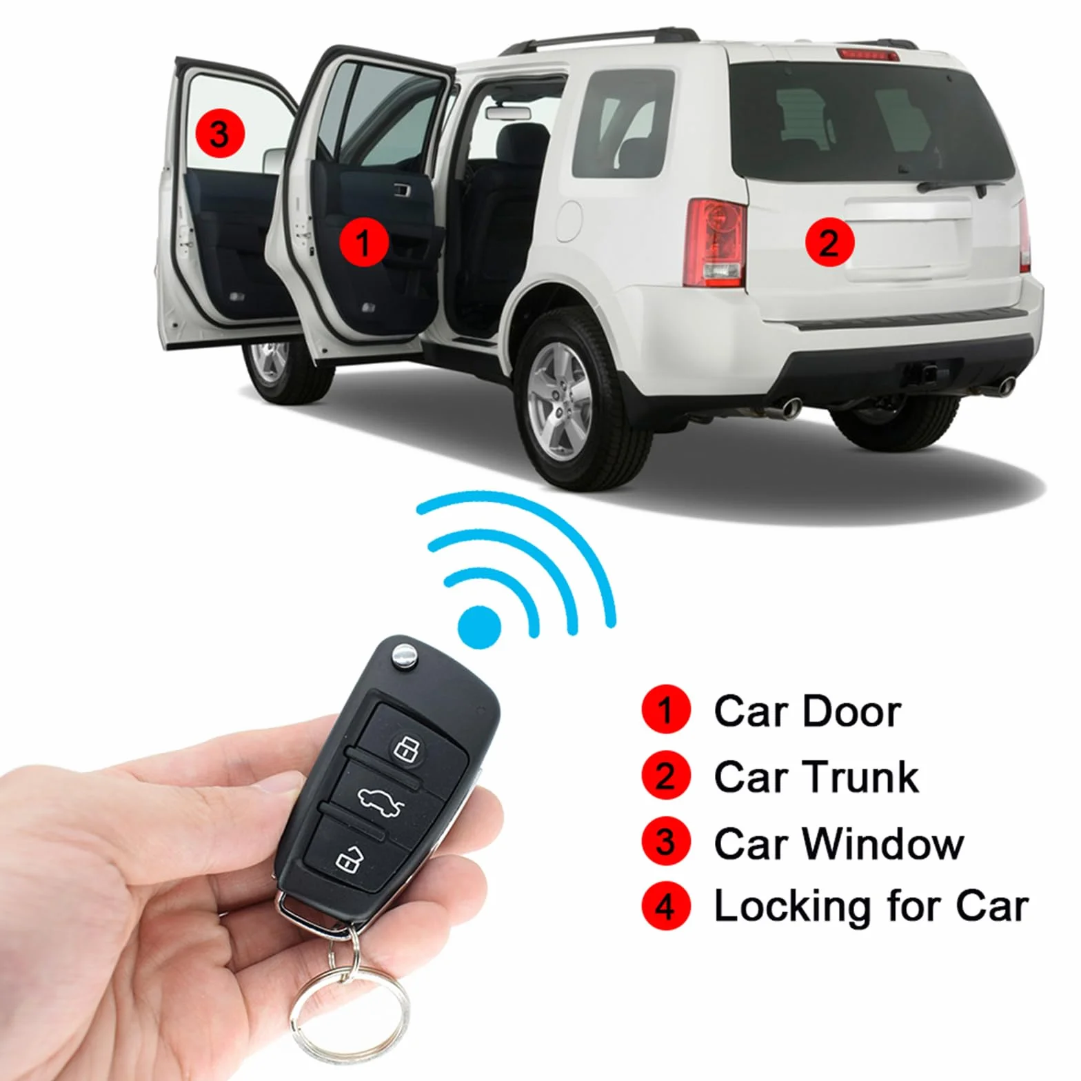 XUKEY Auto Zentralverriegelung Universal Keyless Go Nachrüsten Schlüsselloses Zugangssystem Auto Türschloss Keyless Entry System mit 2 Fernbedienung Kit