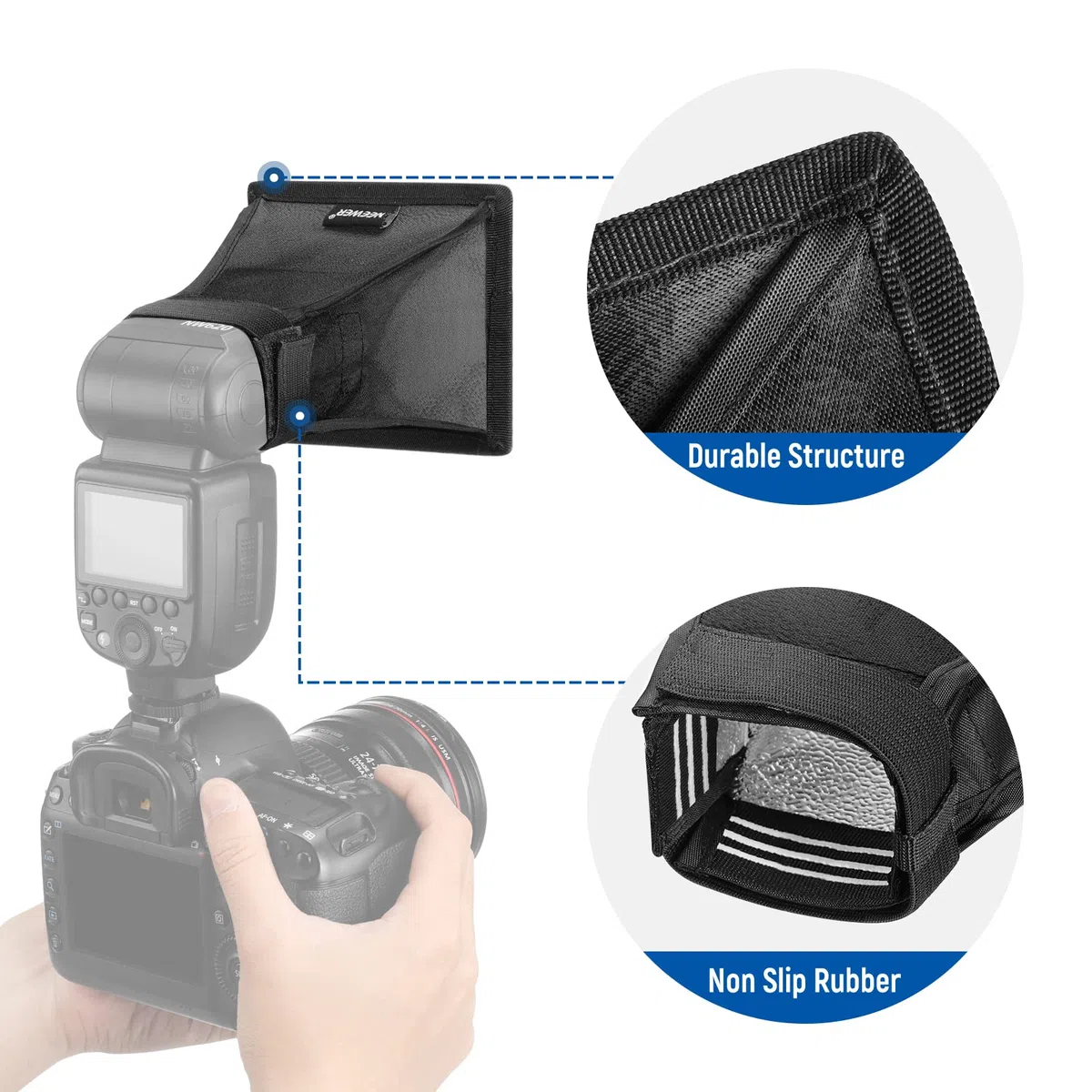 NEEWER Blitzdiffusor Licht Softbox 5" x 4", Universal, zusammenklappbar mit Aufbewahrungstasche Kompatibel mit Canon Nikon Sony Godox Yongnuo NEEWER Speedlight