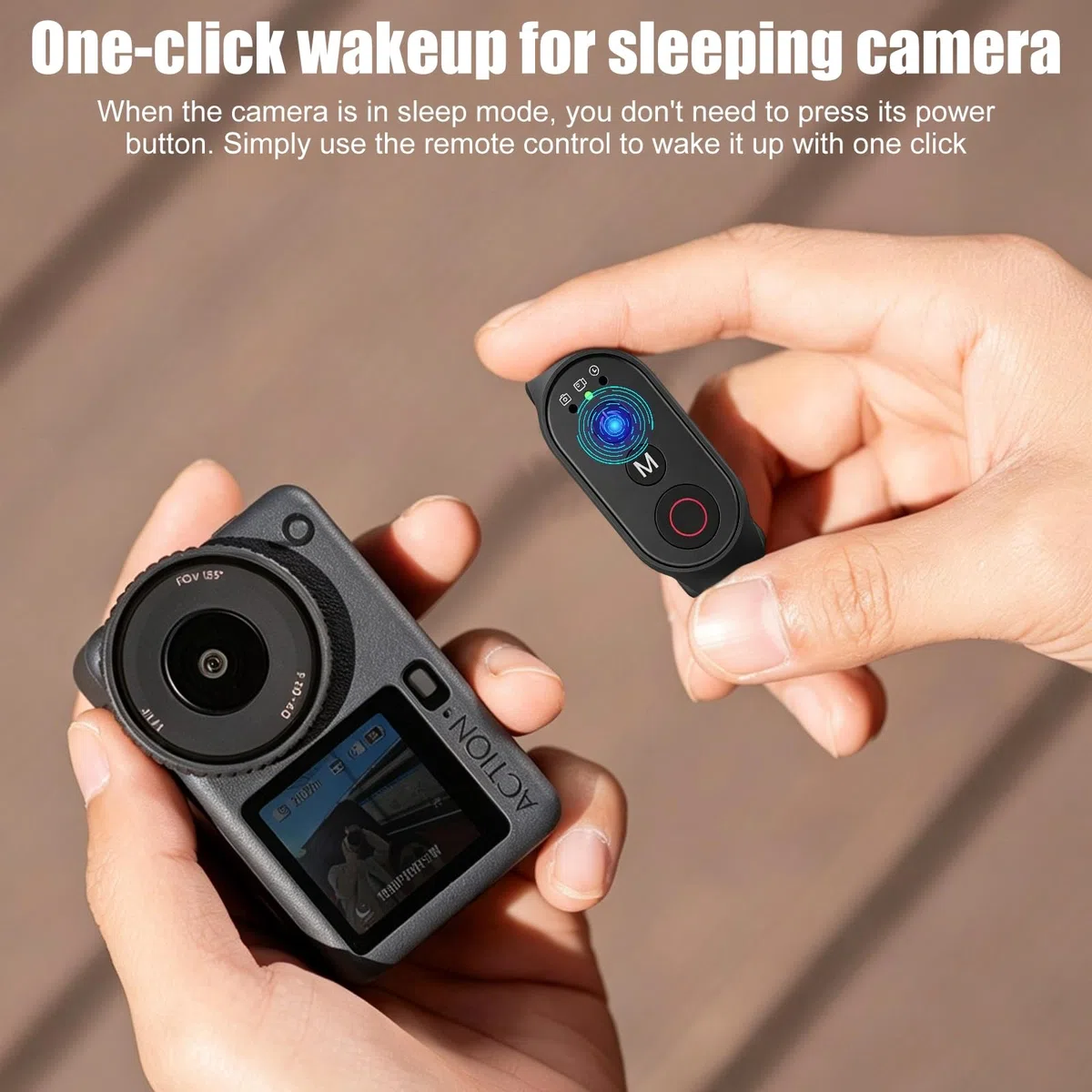 Bluetooth Fernbedienung kompatibel mit DJI Action, Insta360, GoPro 11/12/13 Actionkameras und Phone Universal, Wiederaufladbare Kabellose Fernbedienung, 50m Reichweite, 40H Akkuleistung