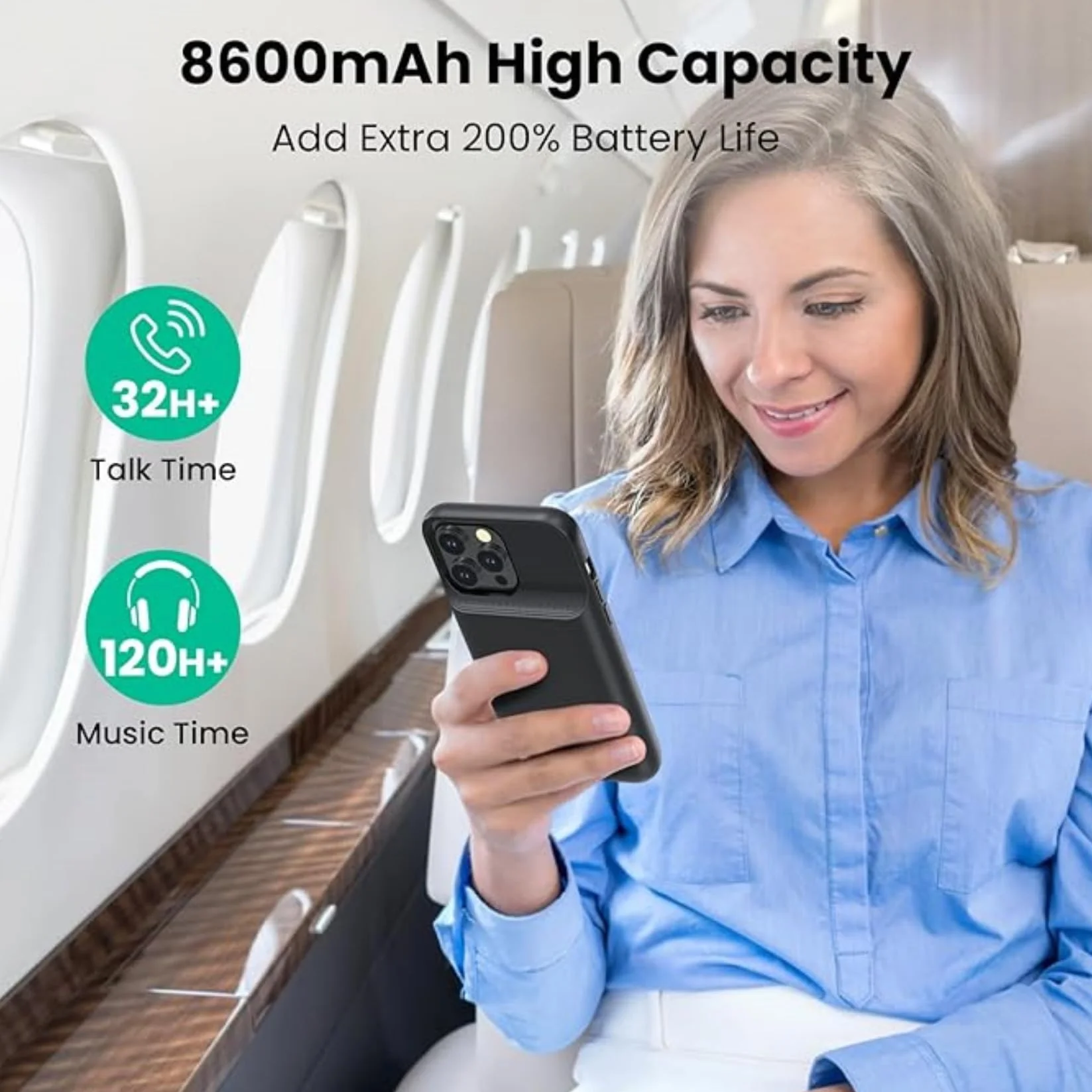 Akkuhülle für iPhone 14 Plus/14 Pro Max/13 Pro Max, 8600mAh Smart Battery Case Zusatzakku Ladehülle, Abnehmbare Tragbare Handyhülle Akku, Powerbank Hülle für iPhone 13Promax/14Plus/14Promax 6,7 Zoll