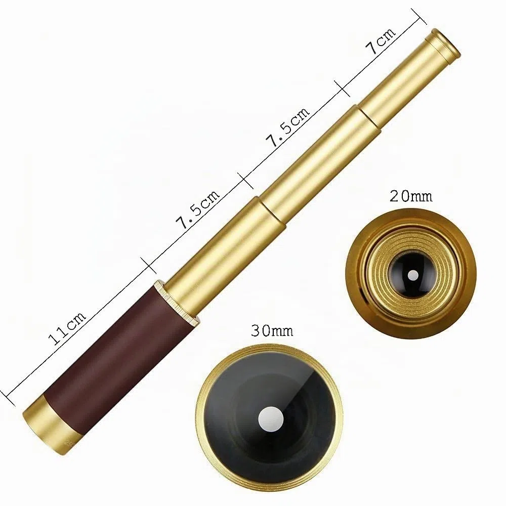 Retro Pirat Teleskop Monokular 25x30 Zoomable Vintage Kapitän Jack Spyglass BAK-4 Linse Fernrohr Kinder Faltbar Tragbar Pocket Monokular für Outdoor Camping