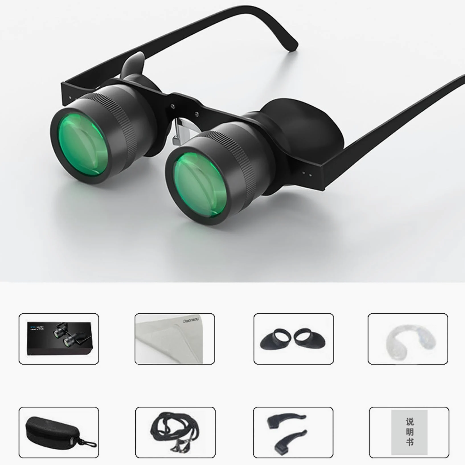 Kleines Fernglas, Fernglas Brille, tragbar, freihändiges Fernglas, Teleskop, 10 Fach Zoom Brille für Outdoor Angeln