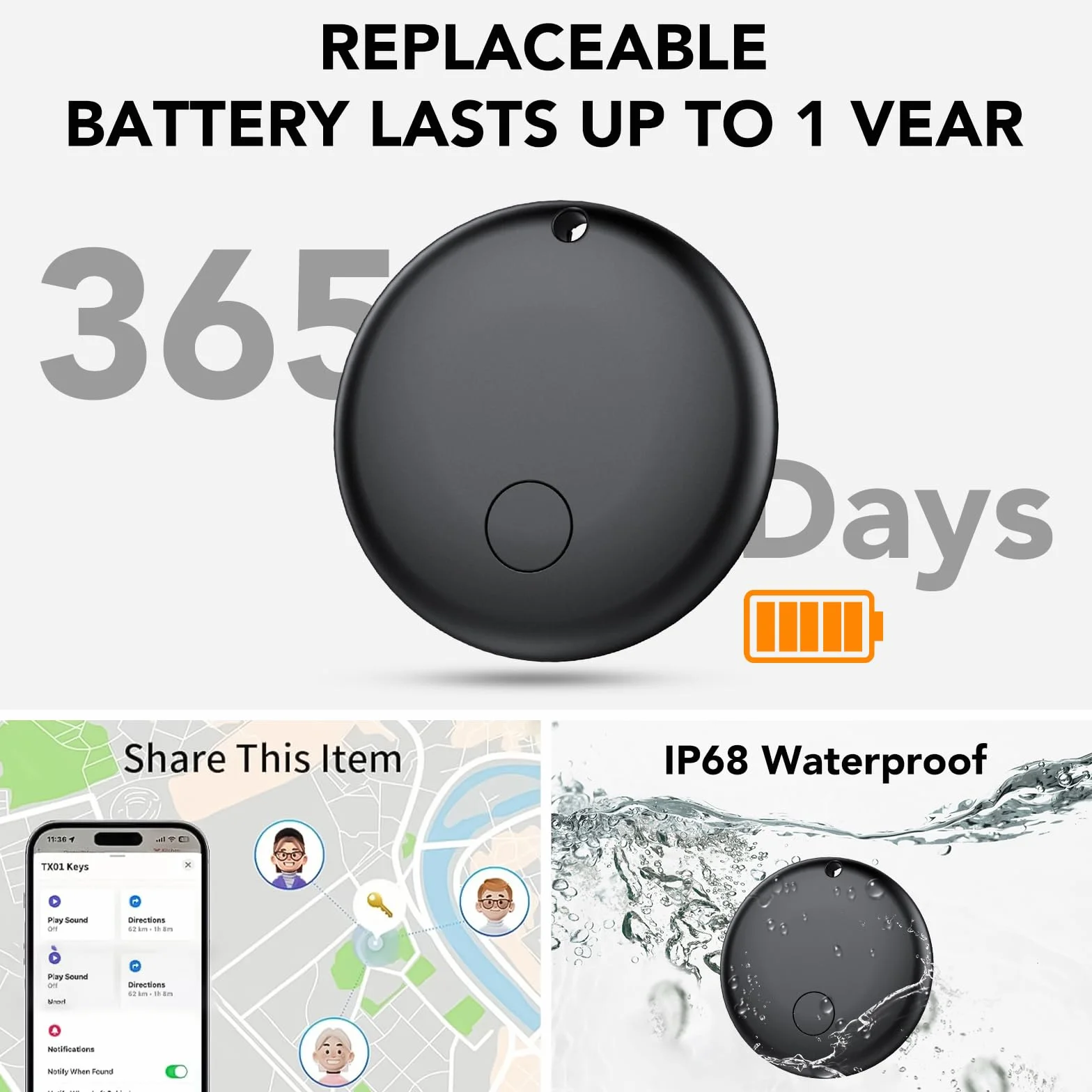 Tracker Tag Android Smart Tag, Schlüsselfinder KeyFinder kompatibel mit Google Mein Gerät Finden APP (Android NUR), Bluetooth Key Finder für Gepäck/Taschen/Koffer/Brieftasche (4er Pack)