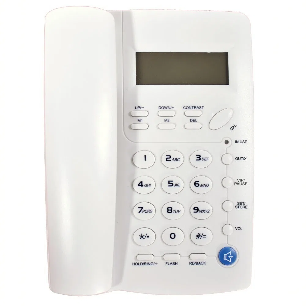 Ornin Y043 schnurgebundenes Telefon mit Lautsprecher, Anruferanzeige über LCD (Weiß) …