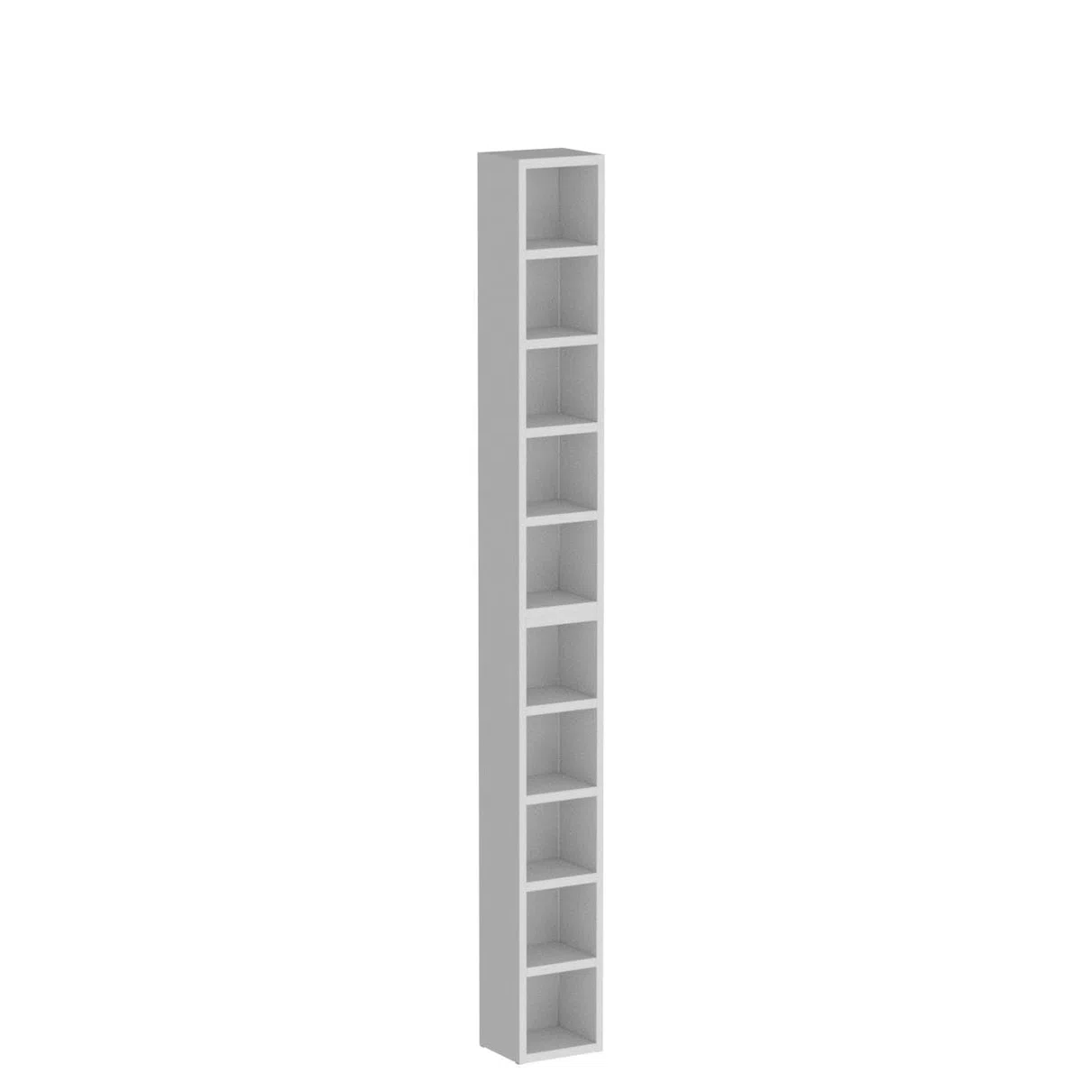 CARO-Möbel CD DVD Blueray Regal Chart in Weiß – Zweiteiliges Medienregal, Aufbewahrung, CD-Ständer mit 10 Fächern für bis zu 160 CDs, 20x187 cm (B x H)