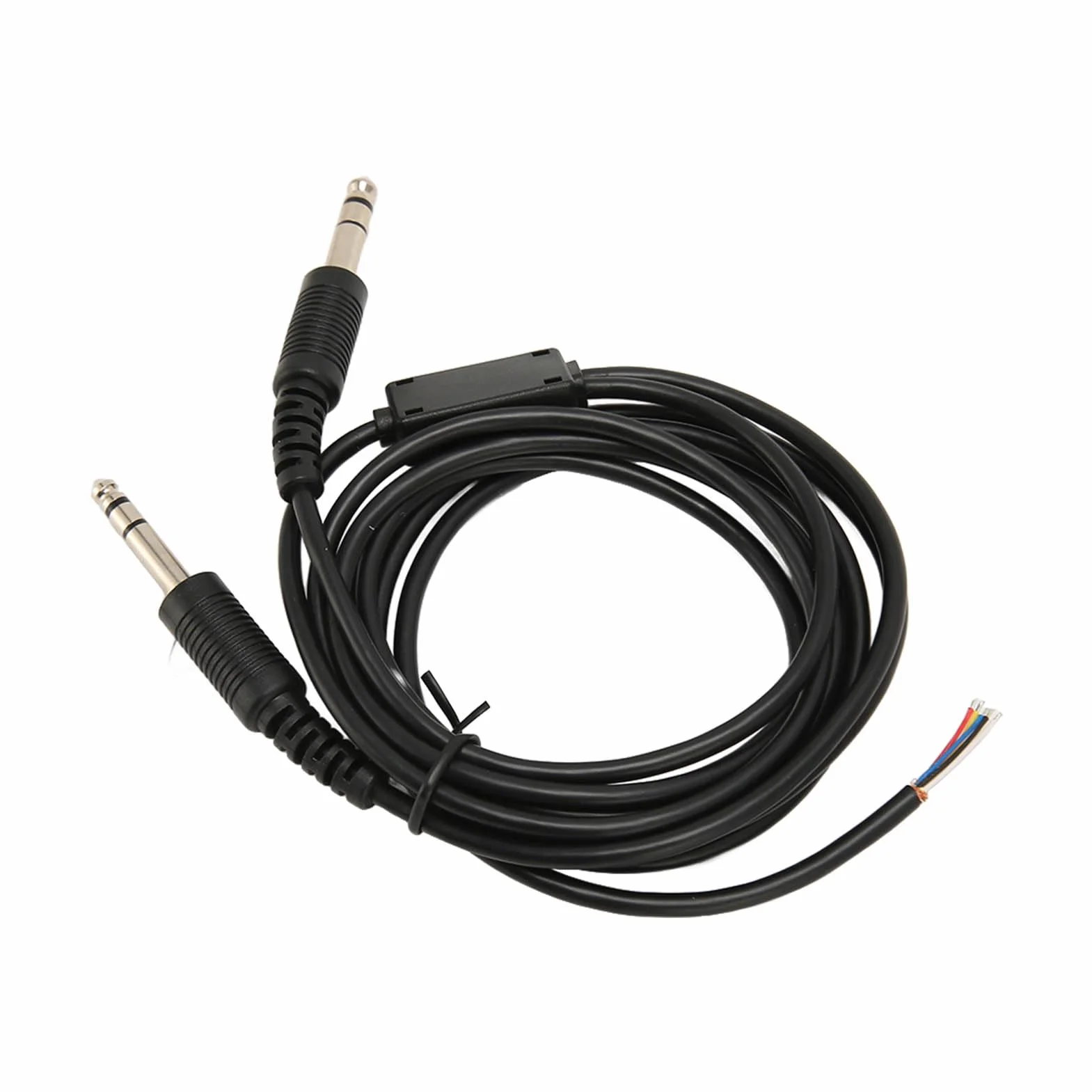 Aviation Headset Ersatzkabel, 2m Universal Dual GA -Stecker, Premium -PVC -Material, PJ -068 -Mikrofonstopfen und PJ -055 Lautsprecherstecker, DIY -Kabel 6,6ft, Kompatibel mit