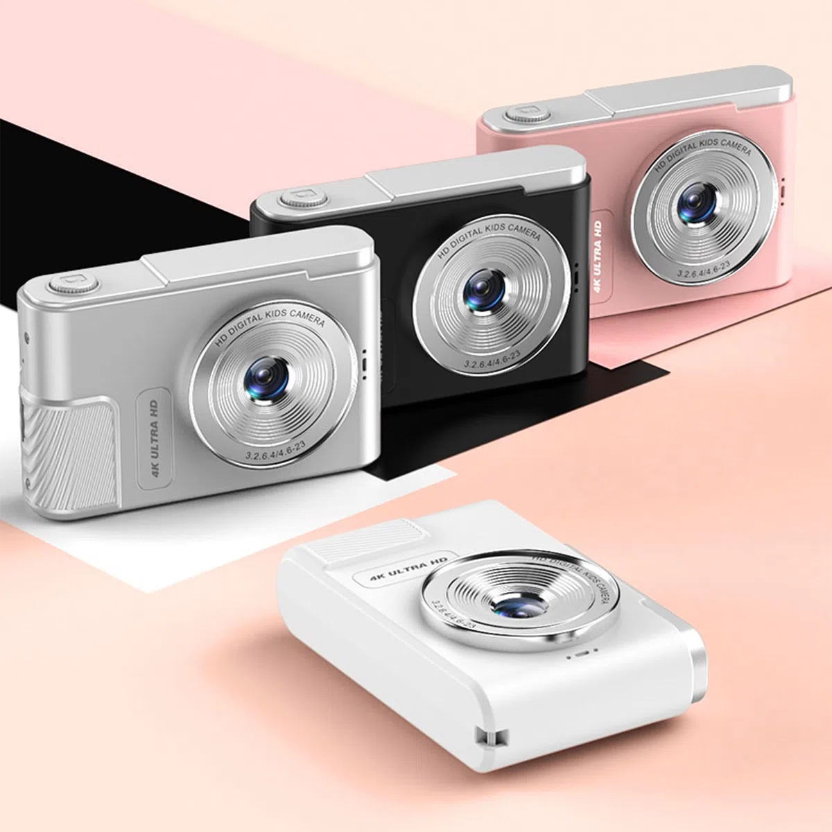 4K-Digitalkamera, 48-MP-Vlogging-Kamera, 64-GB-Speicherkartenunterstützung, Tragbare Kompaktkamera für Fotografie, Point-and-Shoot-Digitalkameras für Reisen, 16-facher Zoom