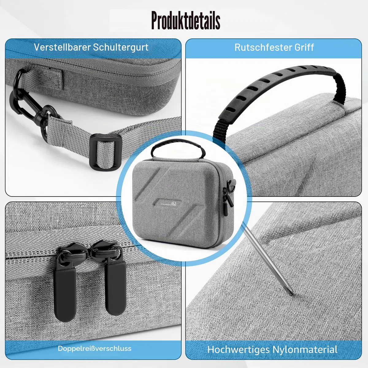 STARTRC VCR Tragetasche für Insta360 GO Ultra, Nylon-Material, Reisetasche, Schutzhülle für Insta 360 GO Ultra Zubehör, DIY große Kapazität für Schnellspann-Halterung, magnetischer Anhänger, Stativ