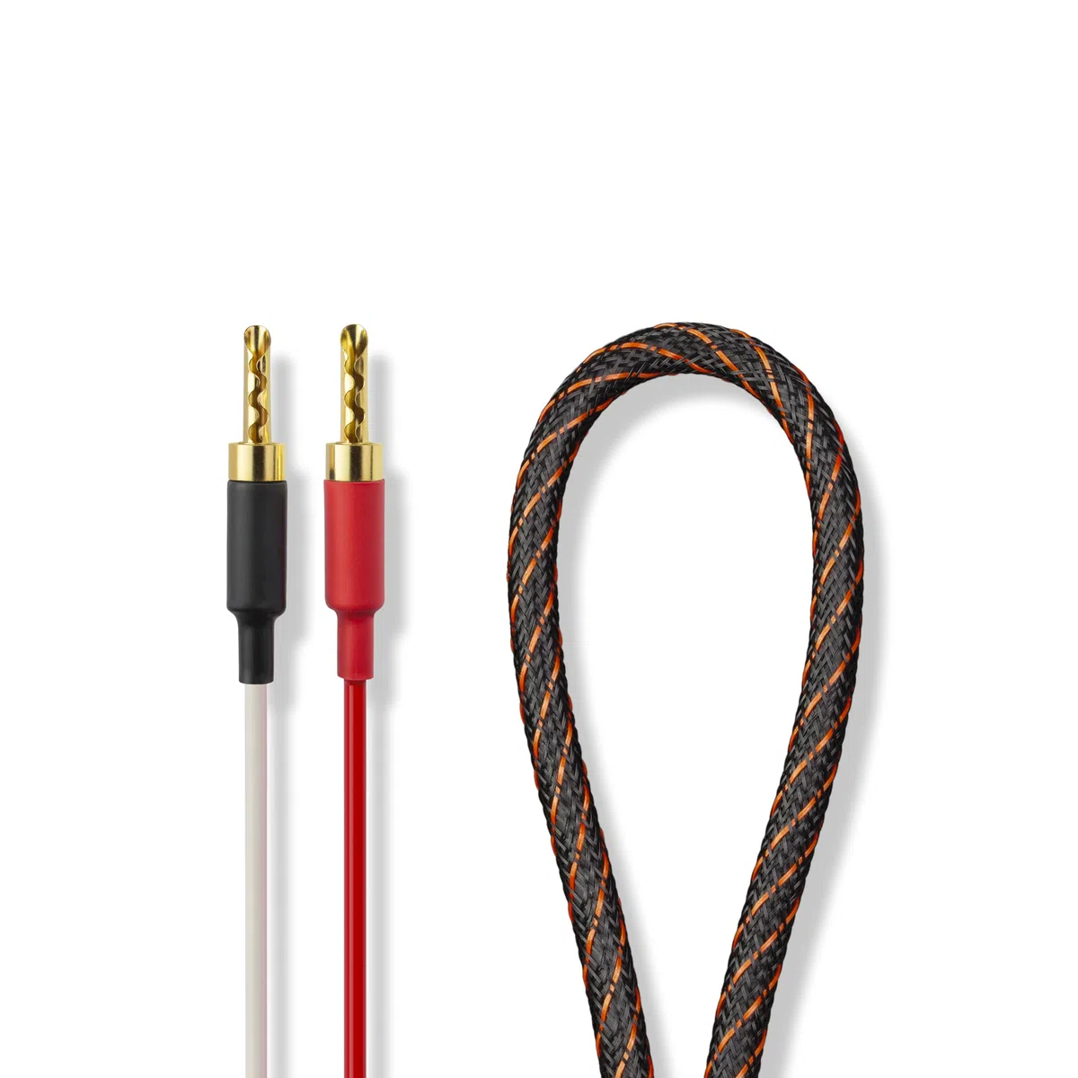 Dynavox Perfect Sound Flex Lautsprecherkabel, konfektioniert, extrem flexibel, HiFi Kabel mit vergoldeten Bananenhohlsteckern, verlustfreie Signalübertragung, hochreines OFC-Kupfer, Paar, Länge 2m