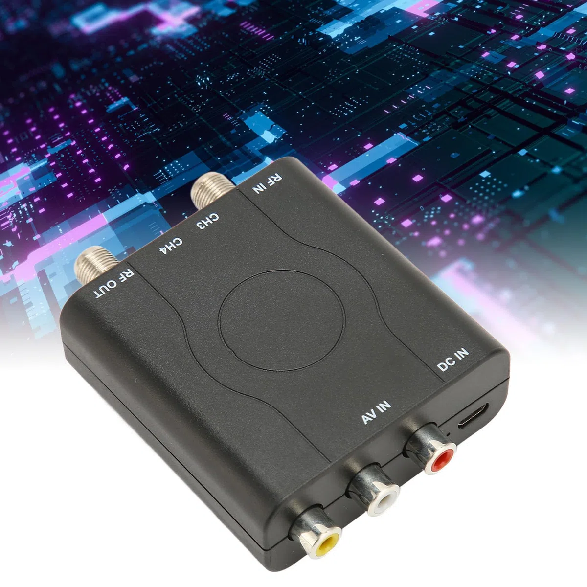 RF Modulator, Digitaler zu RF Modulator Video Audio Konverter, Unterstützt NTSC Format, Professioneller HD VHF Demodulator Konverter mit Stromkabel, für CATV System
