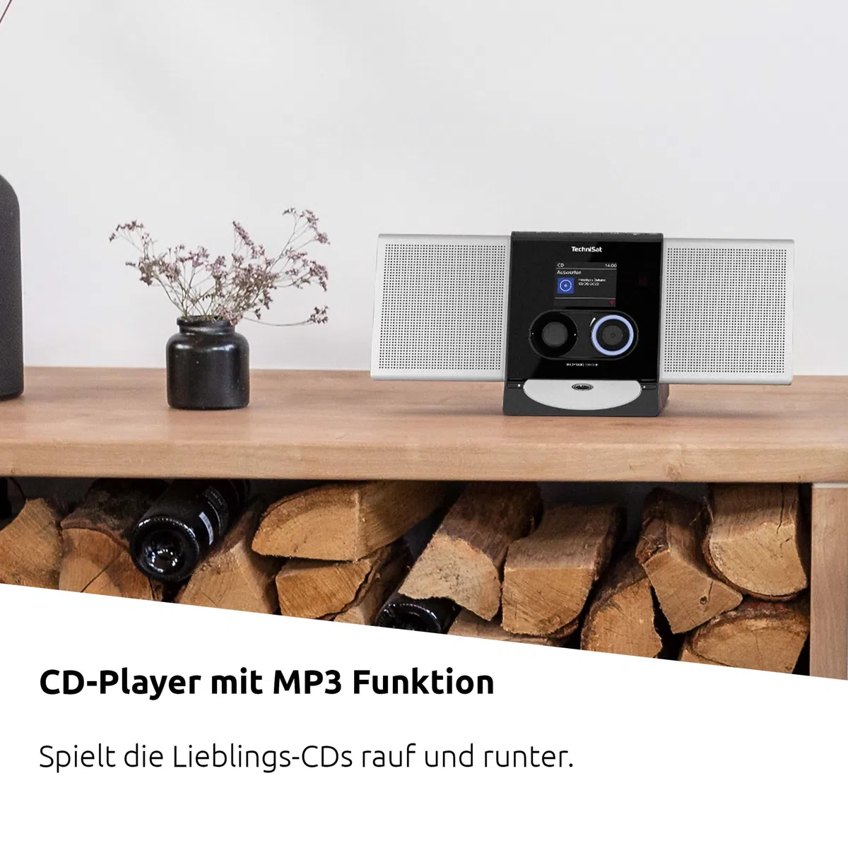 TechniSat MULTYRADIO 600 CD IR - Internetradio (Kompaktanlage, WLAN Radio, DAB+, UKW, Spotify, Bluetooth, CD-Player, USB, Farbdisplay, App-Steuerung, Fernbedienung, 40 Watt Stereo) Silber/schwarz