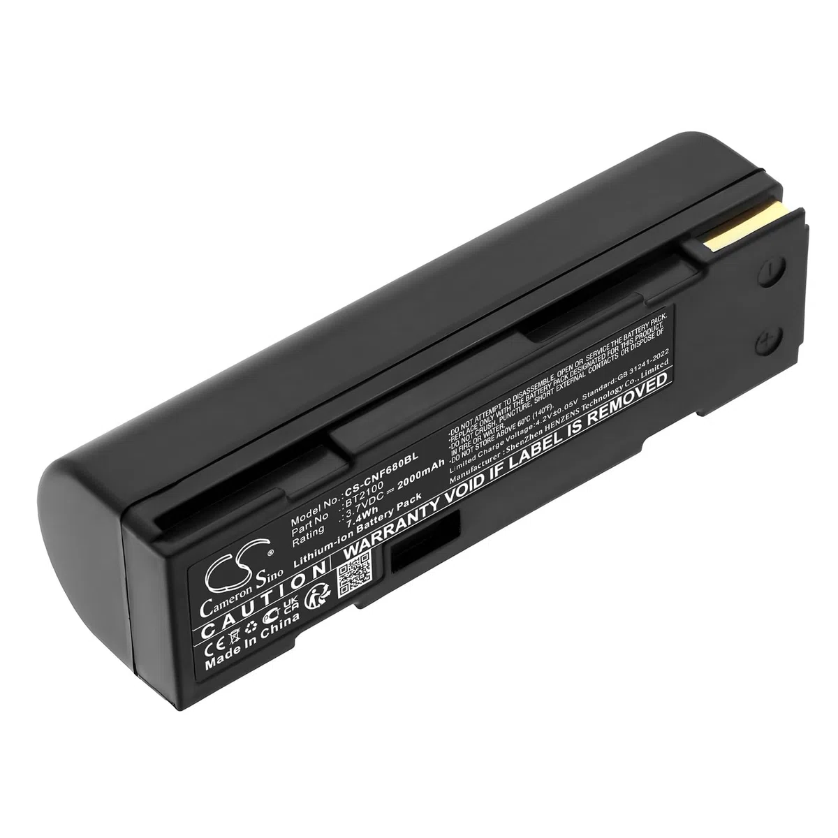 TCTK Akku 2000mAh Kompatibel mit [CINO] 680BT, F680BT, F780BT, für [Cognex] Dataman 8000, DataMan 8050, DataMan 8050E, 8050X, 8100, 8500, 9500 Ersetzt 124-10000 FBA