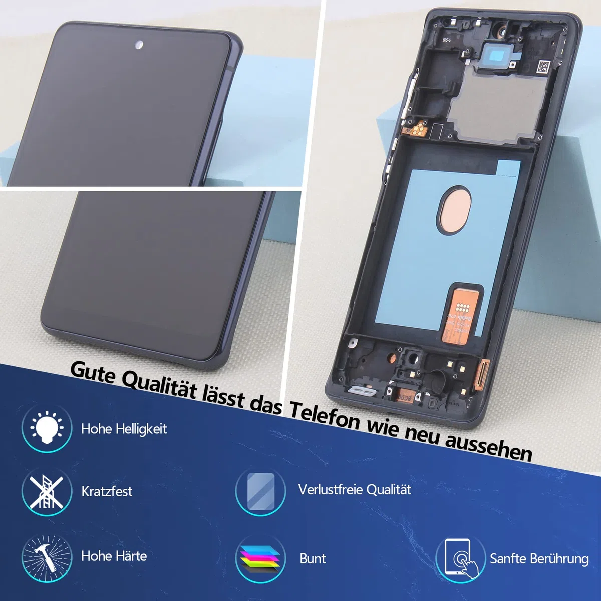 RongZy für Samsung Galaxy S20 FE/S20 FE 5G LCD Bildschirmersatz für Samsung Galaxy S20 FE Touchscreen Digitalisierer Display mit Werkzeugen (Schwarz mit Rahmen)