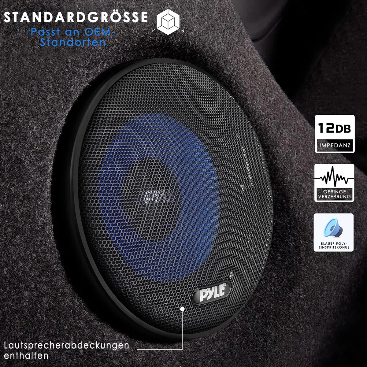 Pyle Auto Lautsprecher 165mm 6.5 Zoll 3 Wege Set 360W - Einbaulautsprecher Auto Kfz Lautsprecher mit Hochtöner Mitteltöner Car Hifi Klang klare Höhen für Soundsystem Upgrade einfache Montage